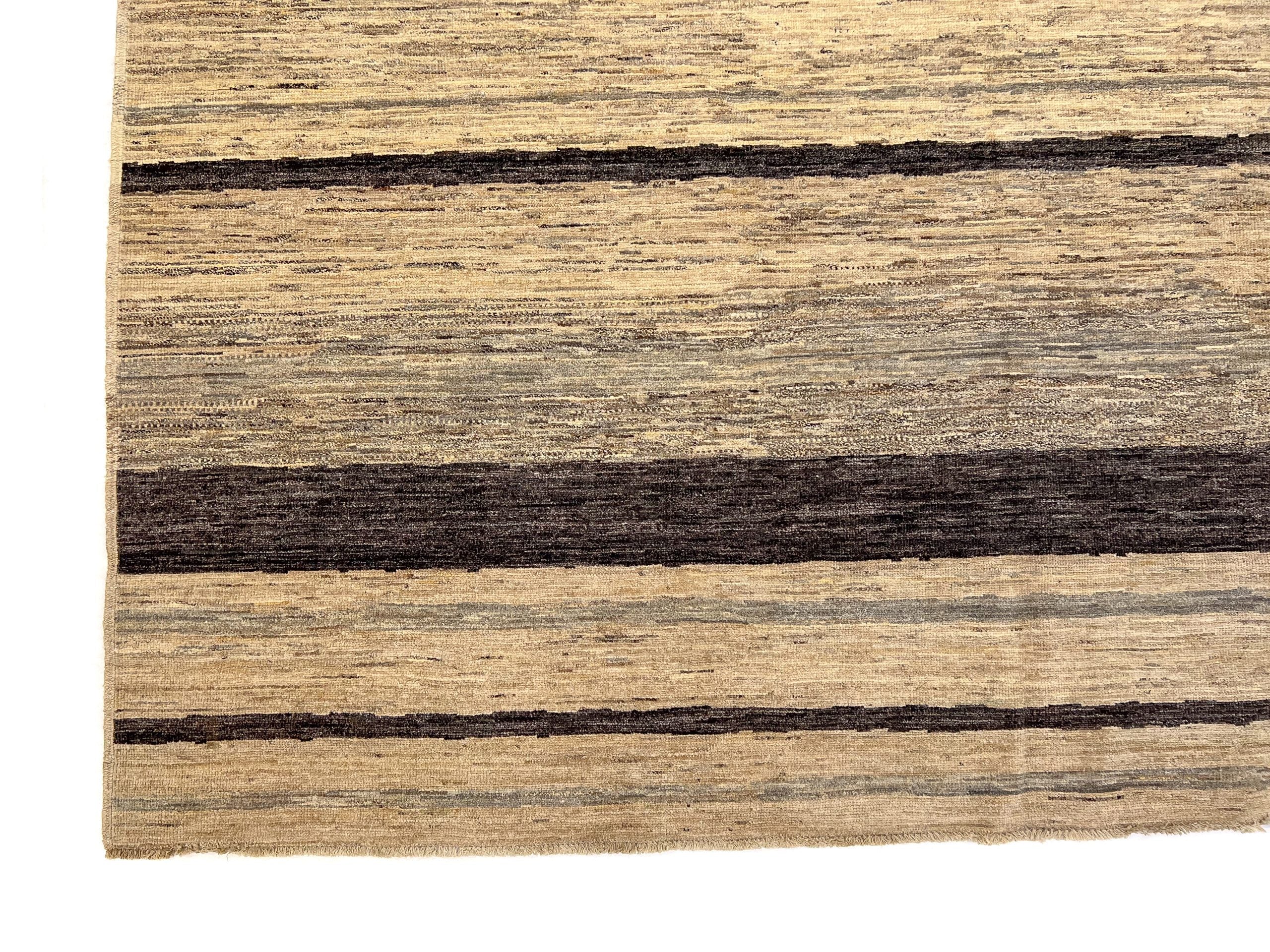 Modern Striped Gabbeh (8'02"x9'11") undyed/natural - Image 4