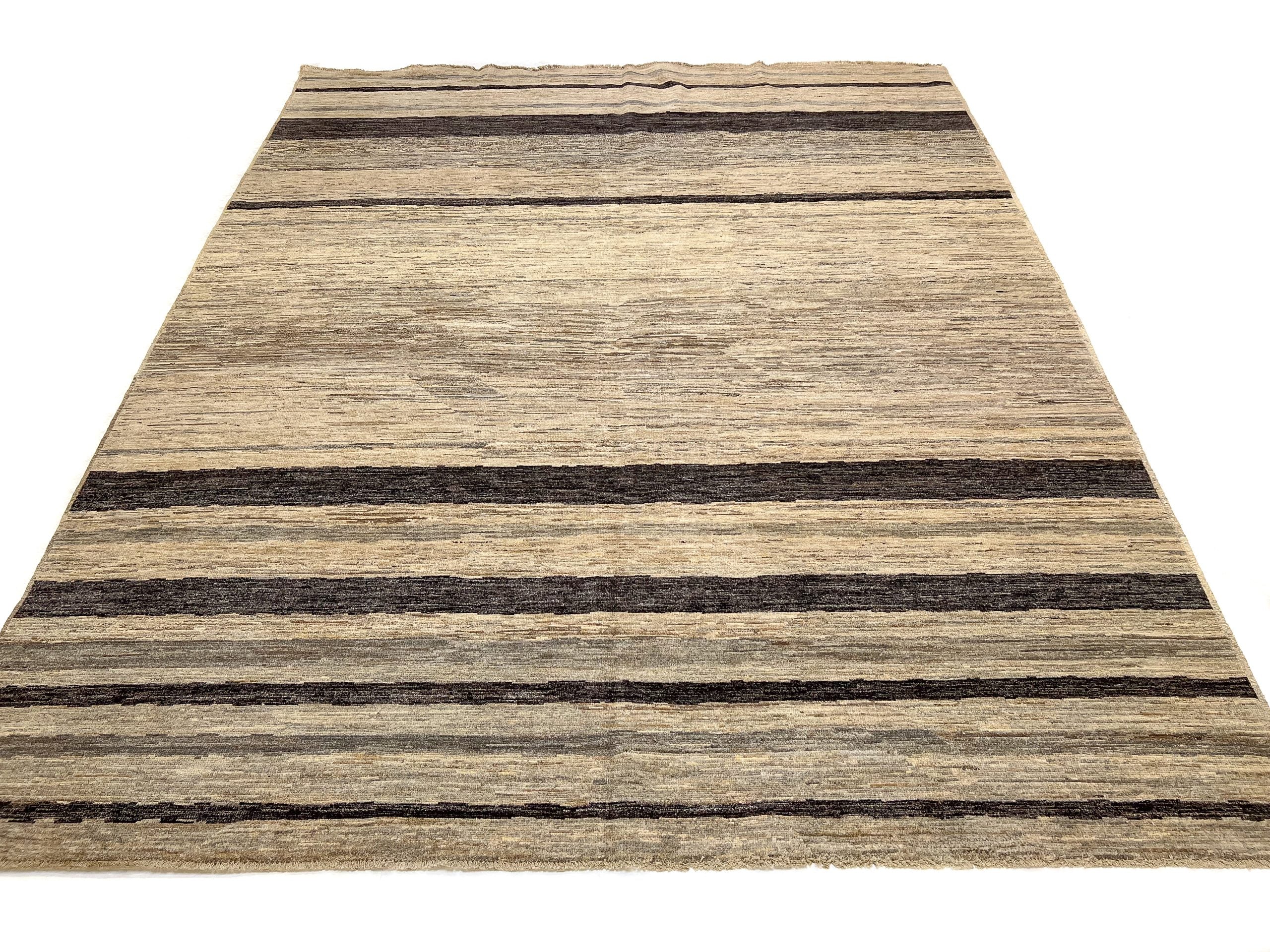 Modern Striped Gabbeh (8'02"x9'11") undyed/natural - Image 8