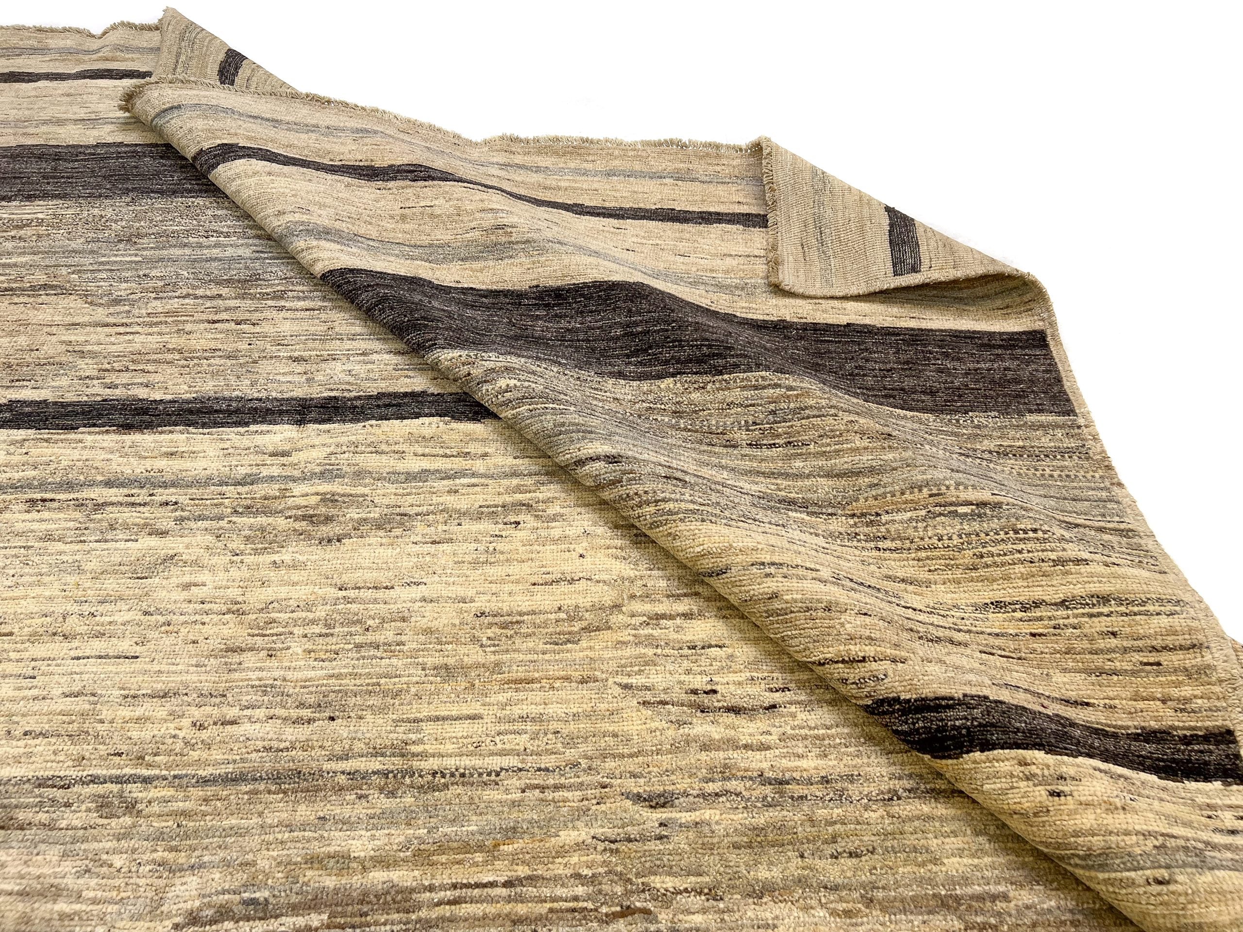 Modern Striped Gabbeh (8'02"x9'11") undyed/natural - Image 9
