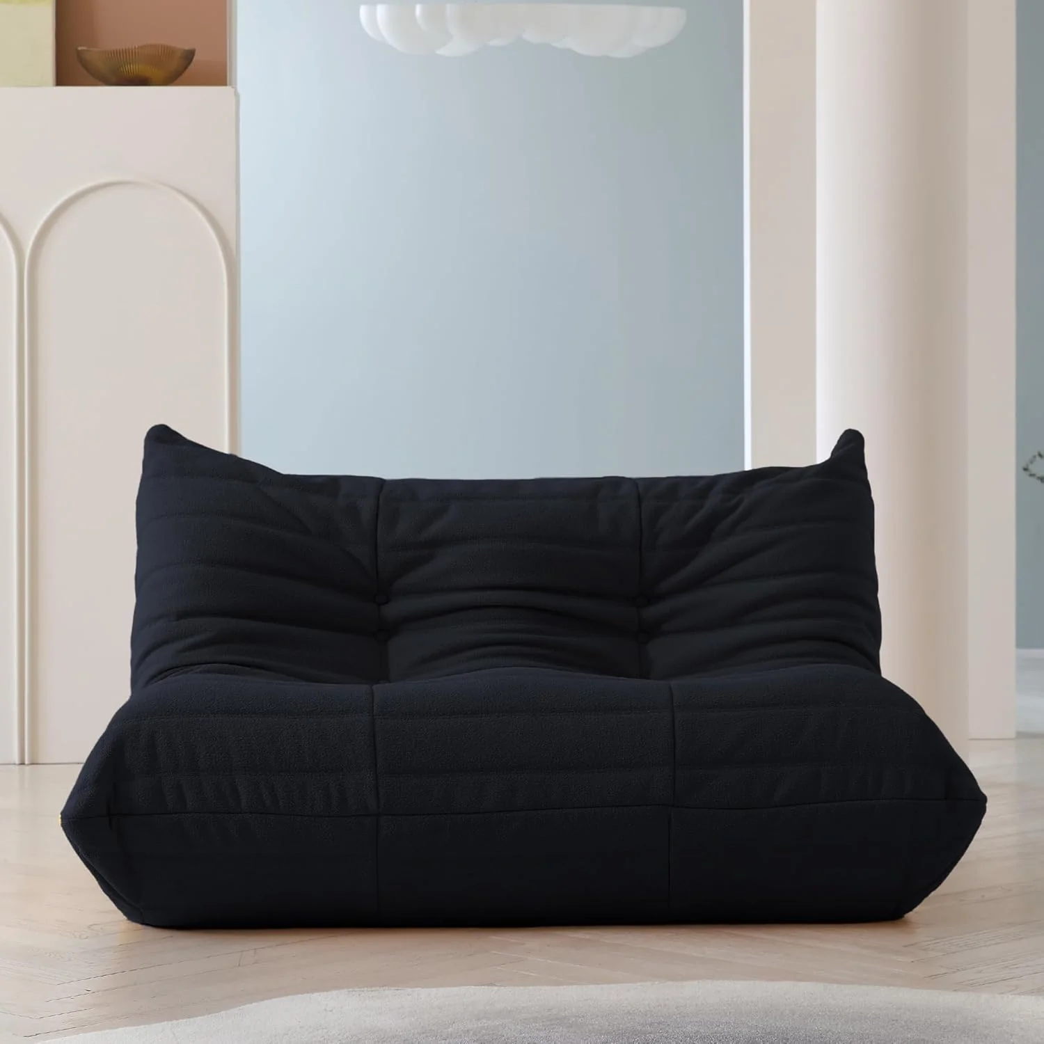 Muku Bouclé Chair - Black - 2 Seater - Image 3