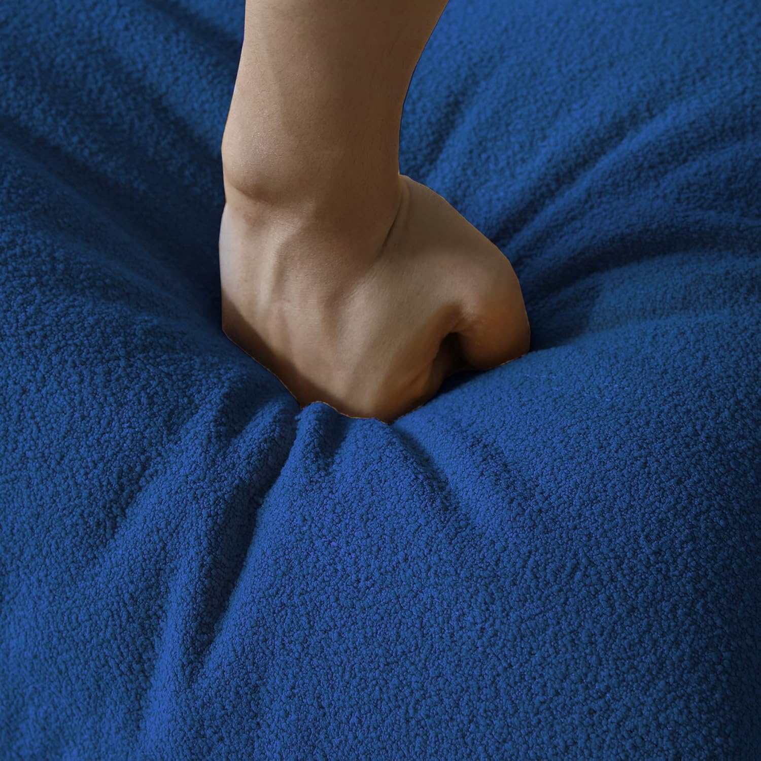 Muku Bouclé Chair - Blue - 3 Seater - Image 4