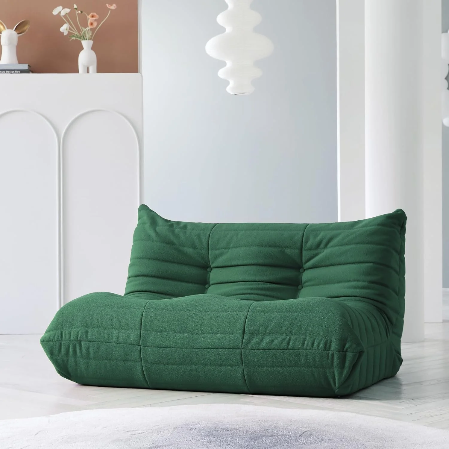 Muku Bouclé Chair - Green - 2 Seater - Image 3