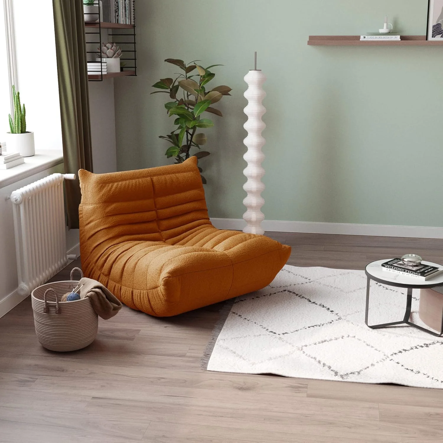 Muku Bouclé Chair - Light Brown - Single Seater - Image 3