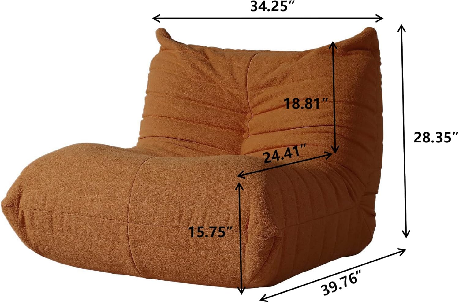 Muku Bouclé Chair - Light Brown - Single Seater - Image 4