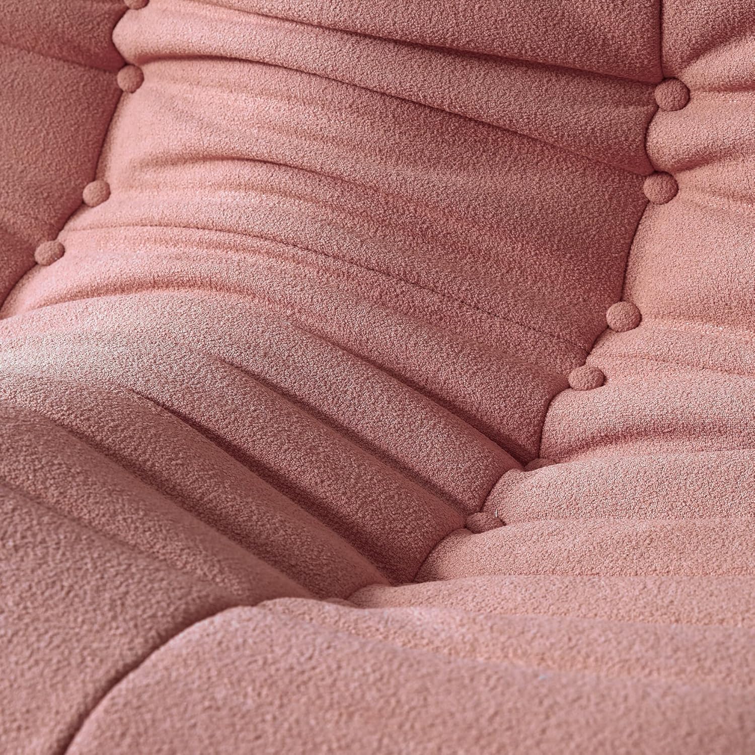 Muku Bouclé Chair - Pink - Single Seater - Image 5