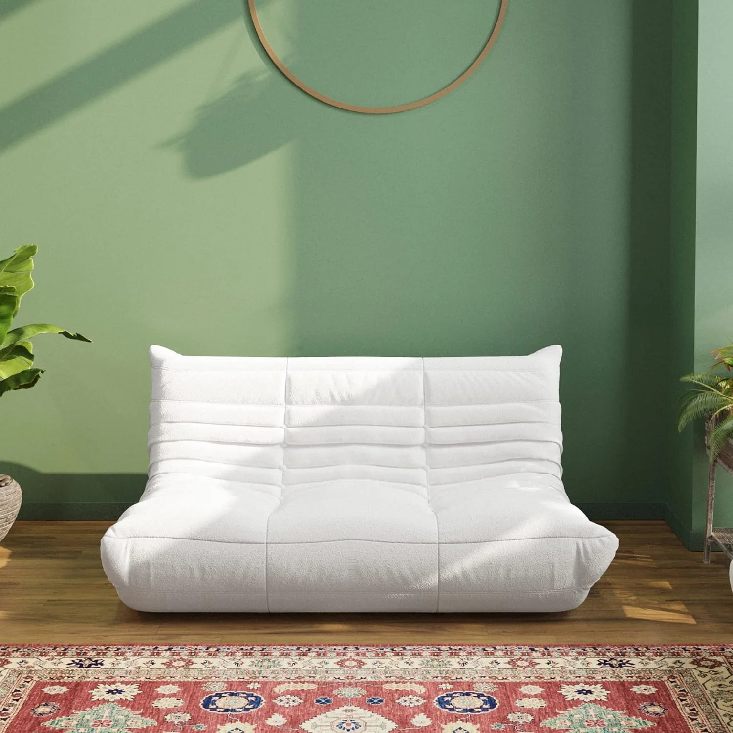 Muku Bouclé Chair - White - 2 Seater