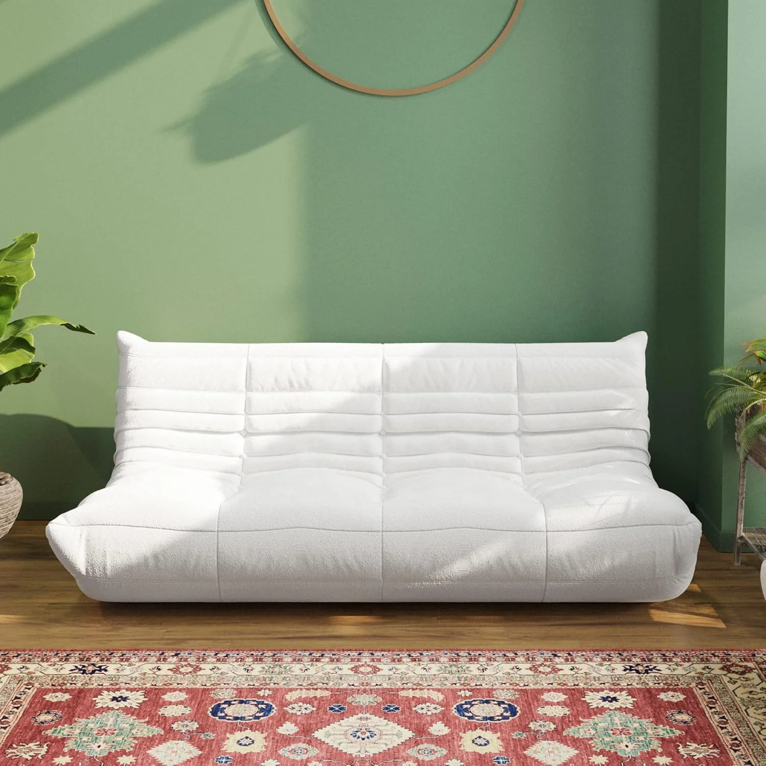 Muku Bouclé Chair - White - 3 Seater