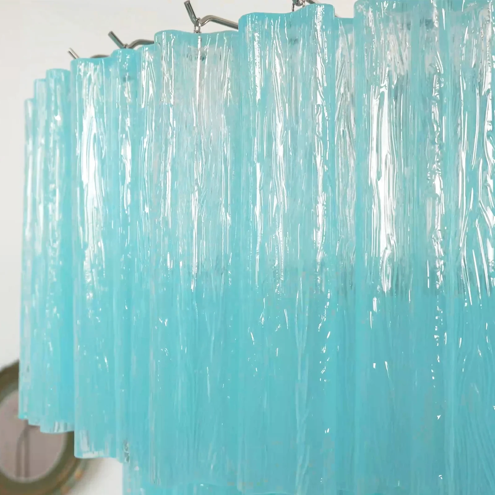Murano Blue Glass Tubes Chandelier - Image 21