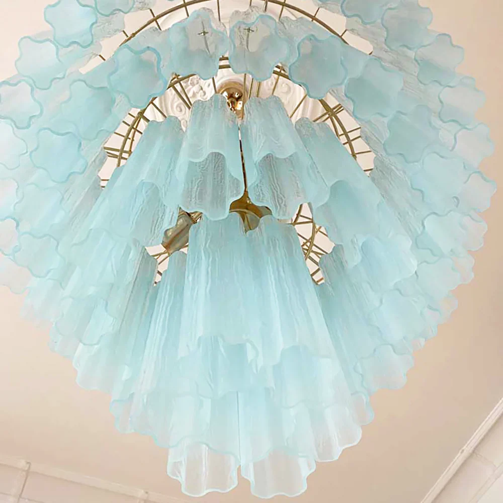Murano Blue Glass Tubes Chandelier - Image 23