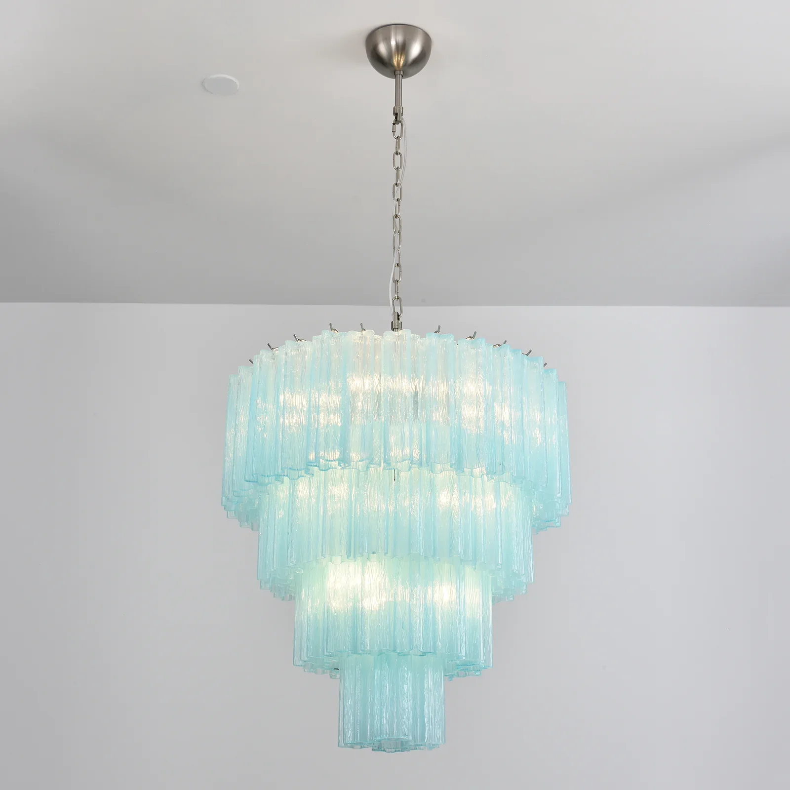 Murano Blue Glass Tubes Chandelier - Image 28