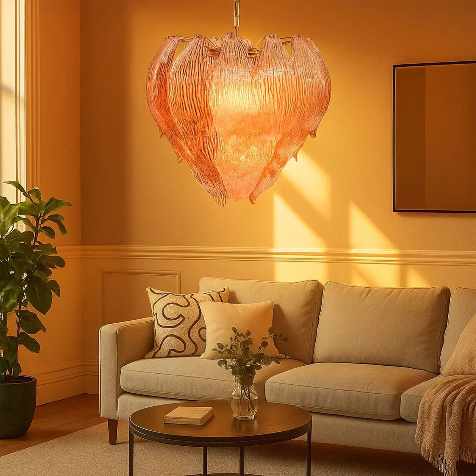 Murano Flower Bud Glass Chandelier - Image 7