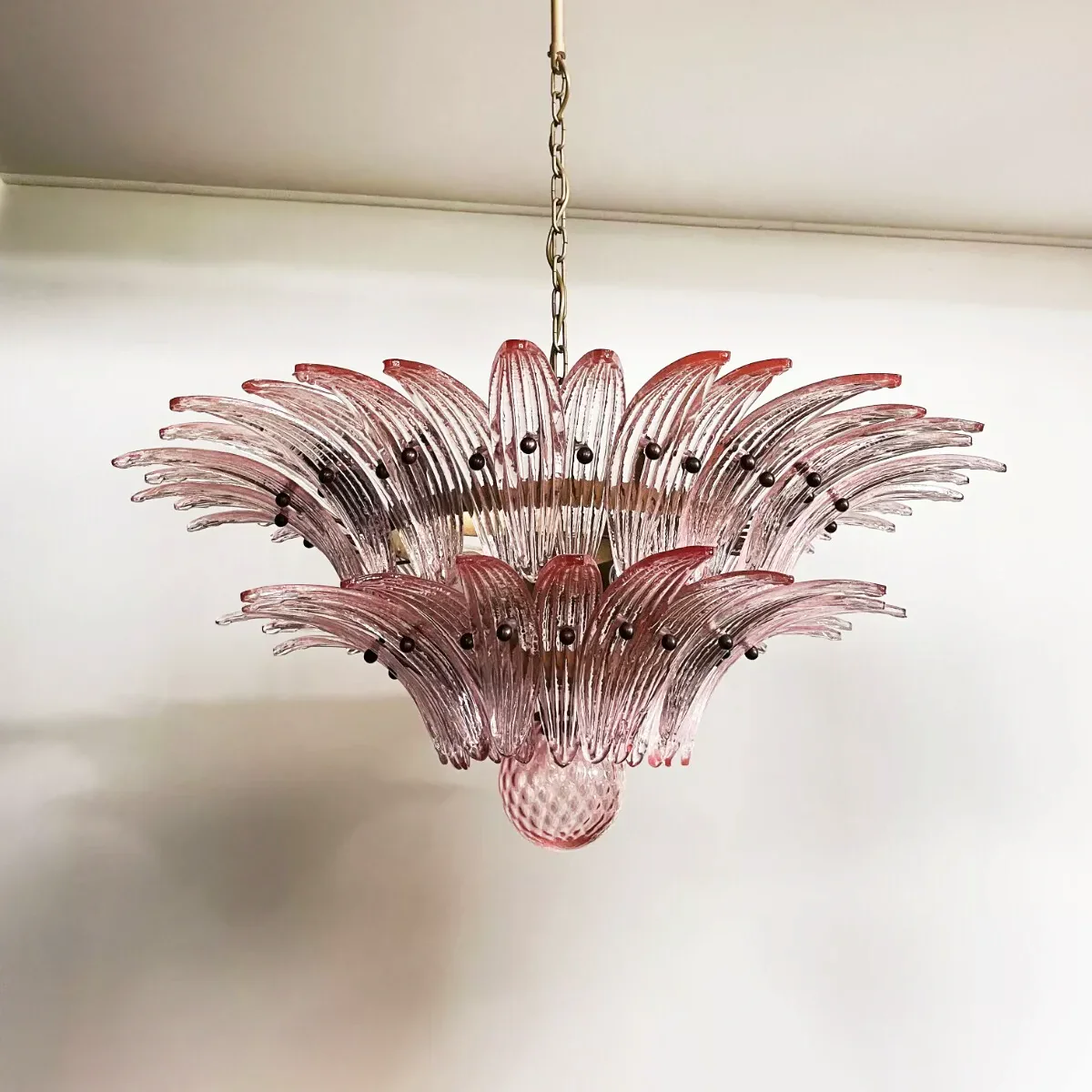 Murano Palmette Pink Chandelier - Image 11