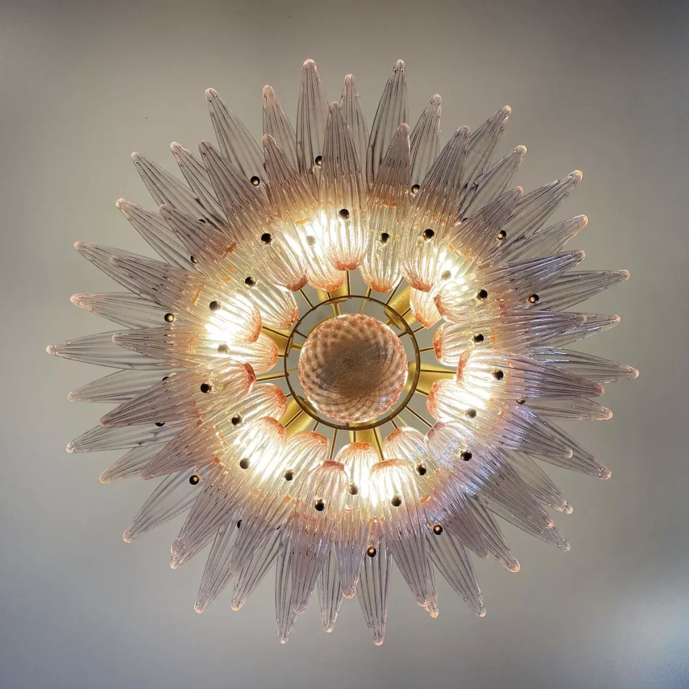 Murano Palmette Pink Chandelier - Image 12