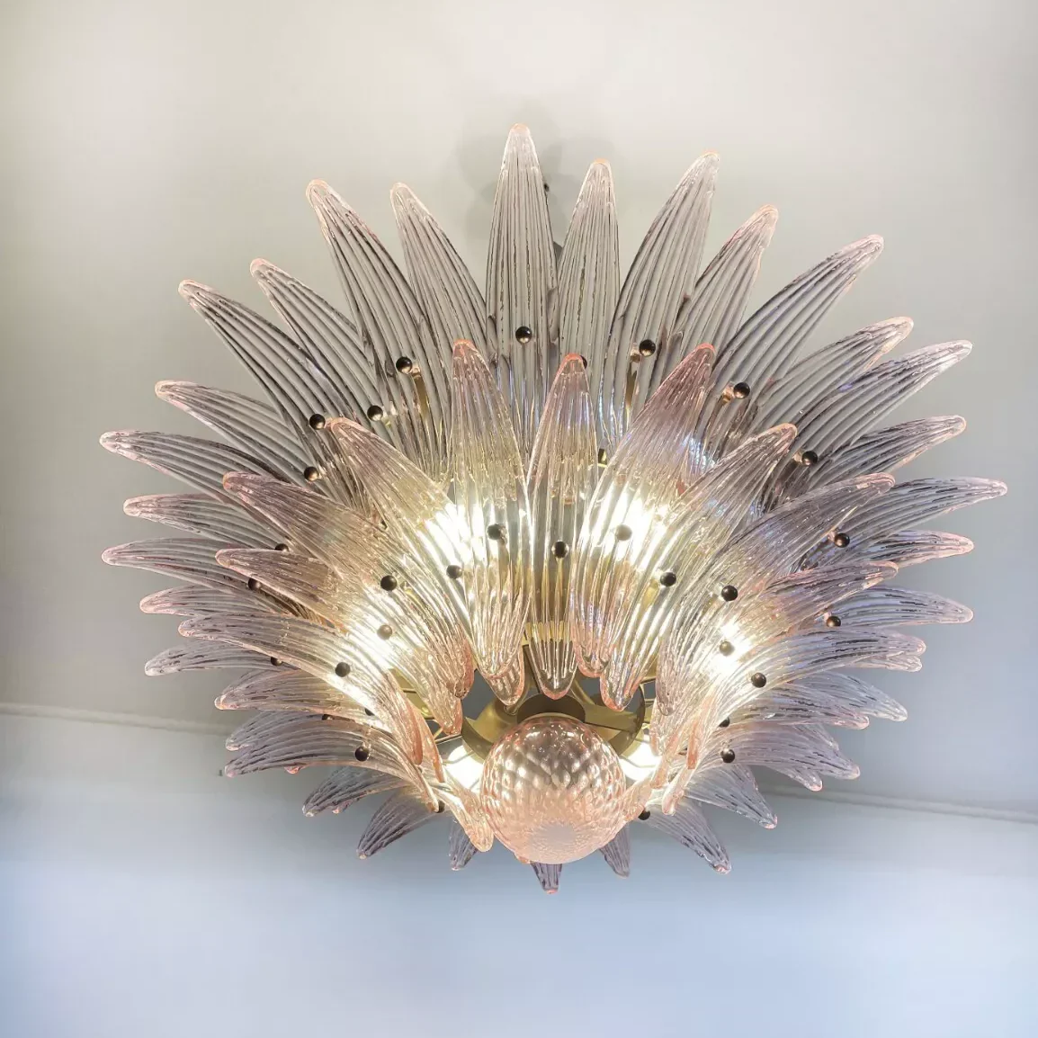 Murano Palmette Pink Chandelier - Image 14
