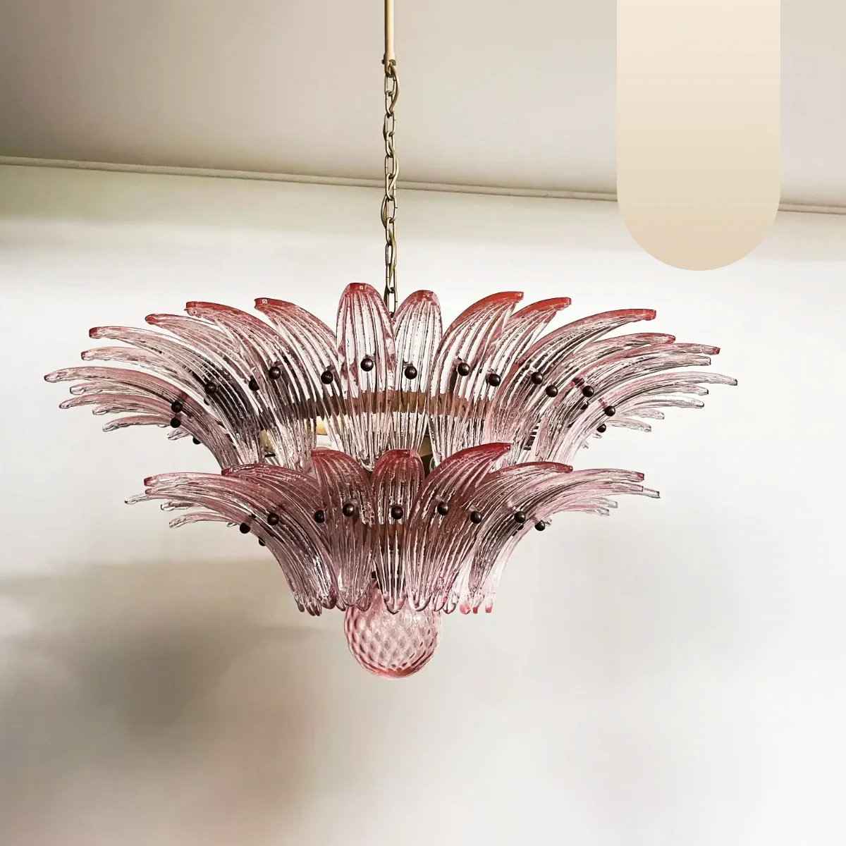 Murano Palmette Pink Chandelier - Image 17