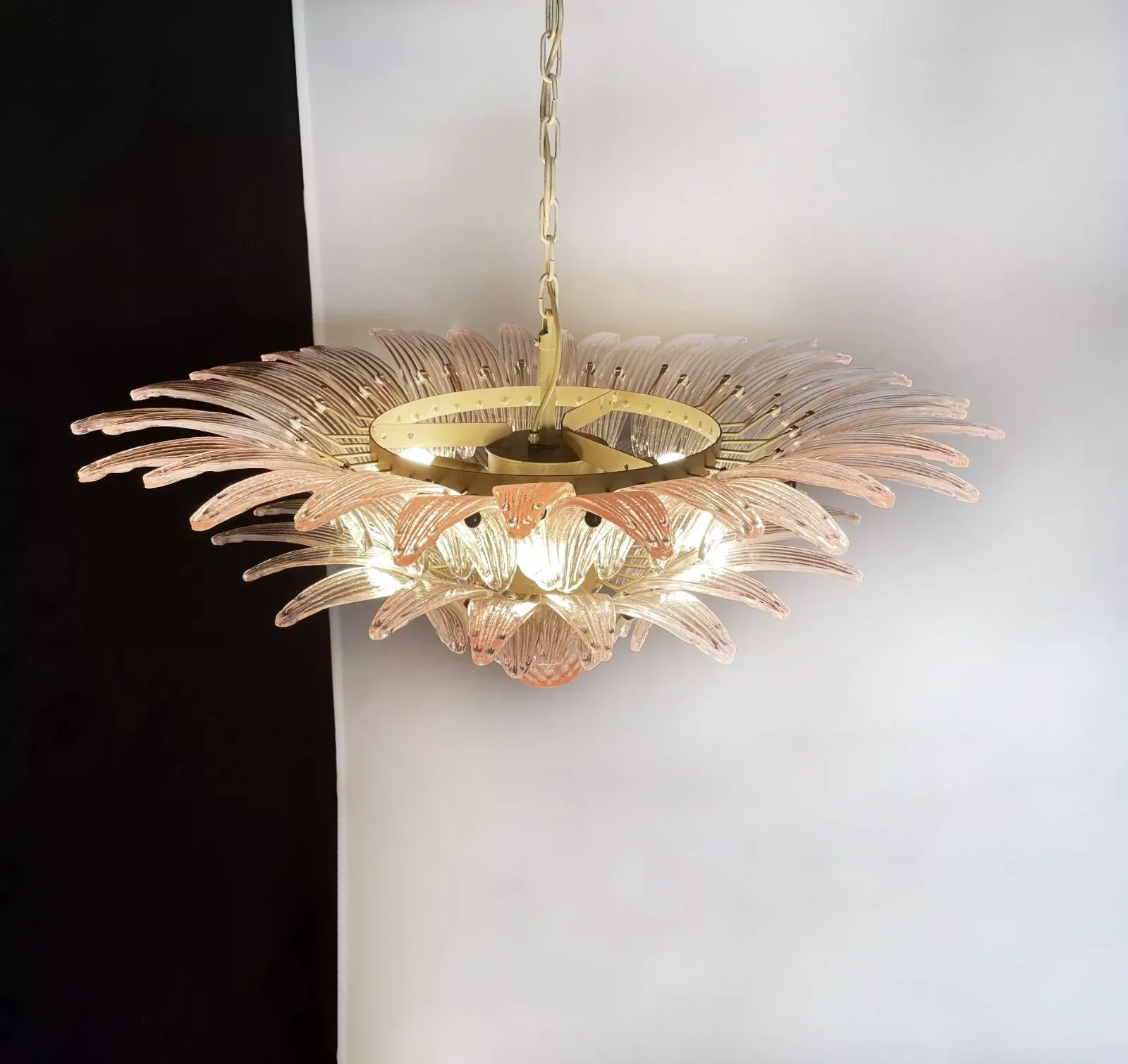 Murano Palmette Pink Chandelier - Image 9