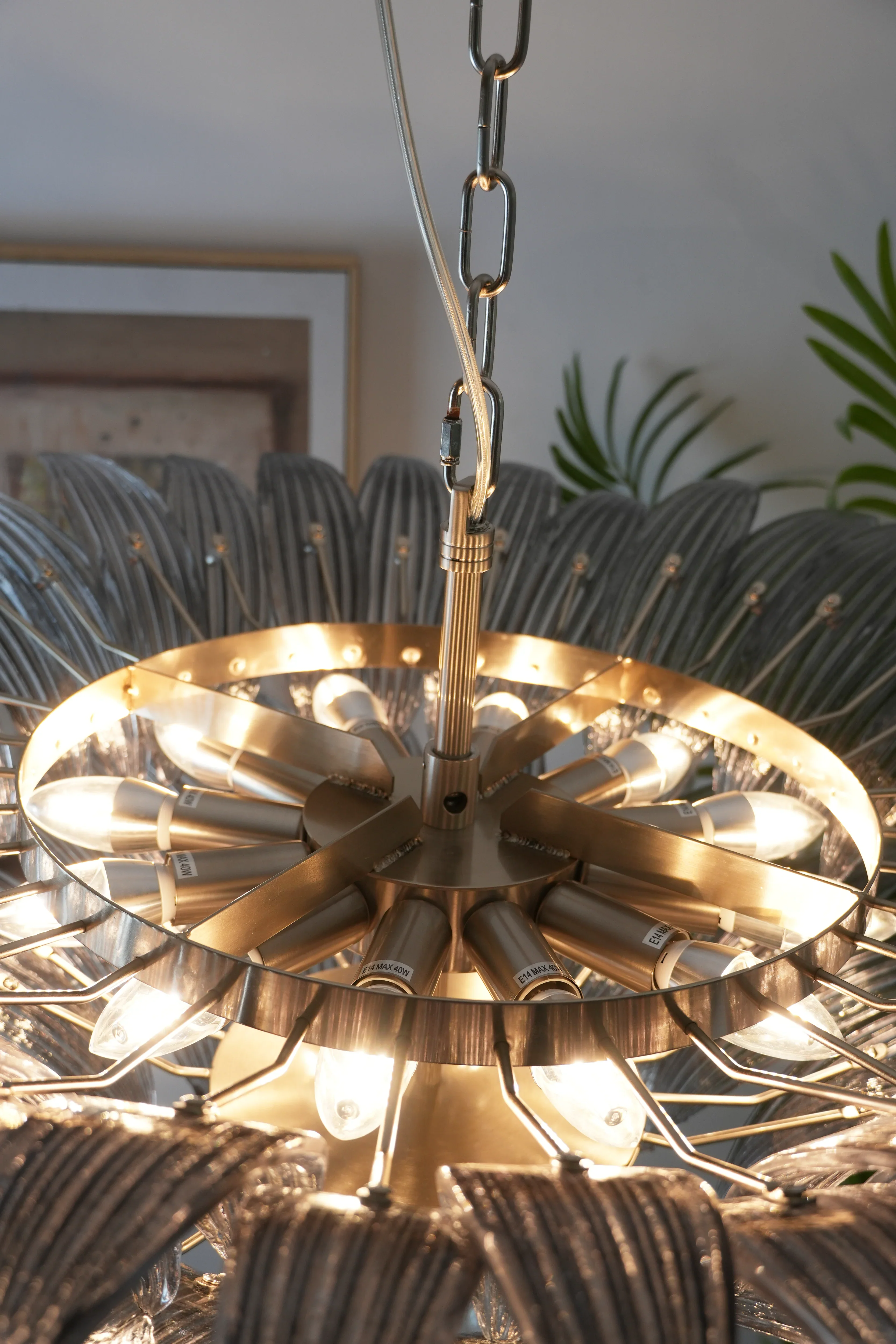 Murano Palmette Smoked Chandelier - Image 13