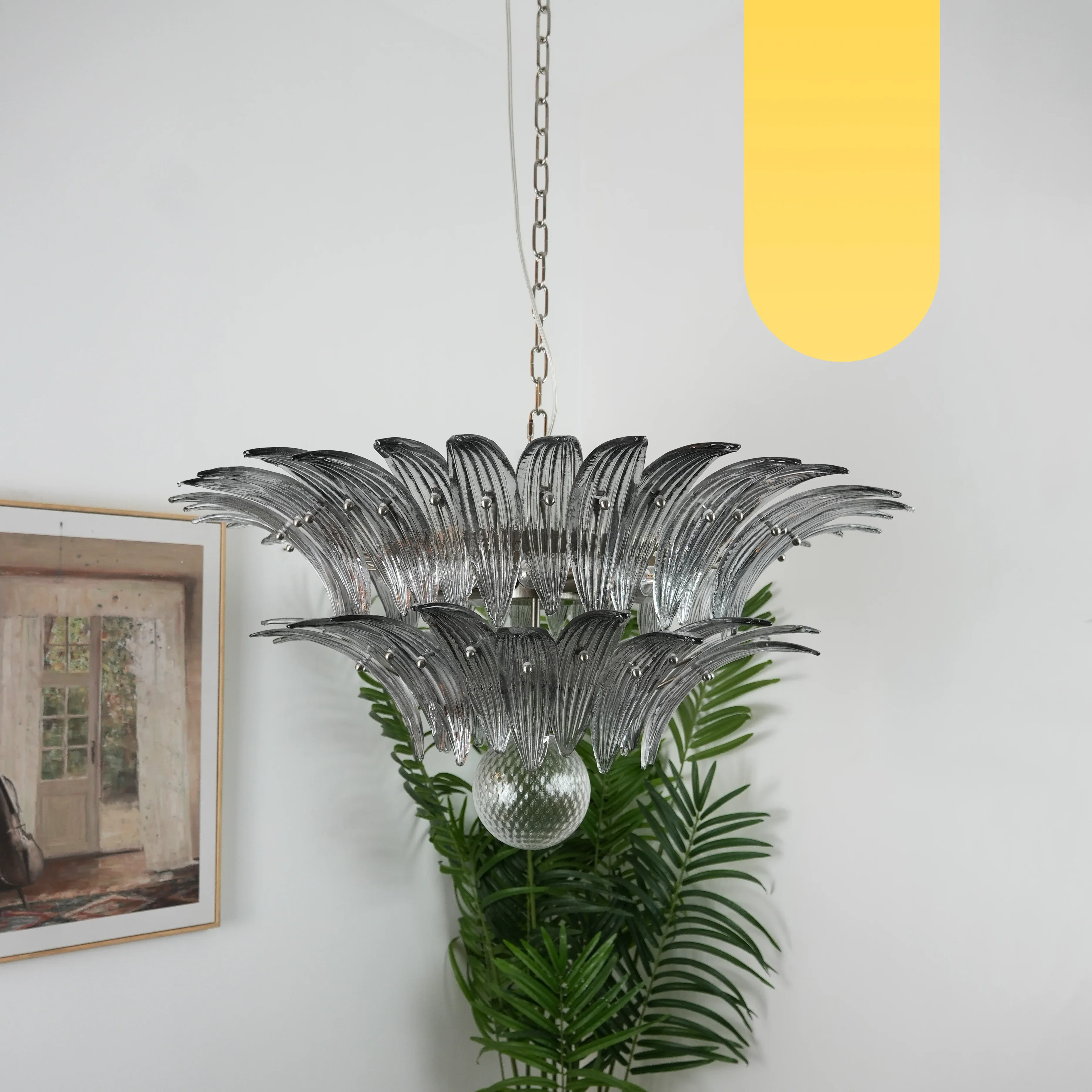 Murano Palmette Smoked Chandelier - Image 15
