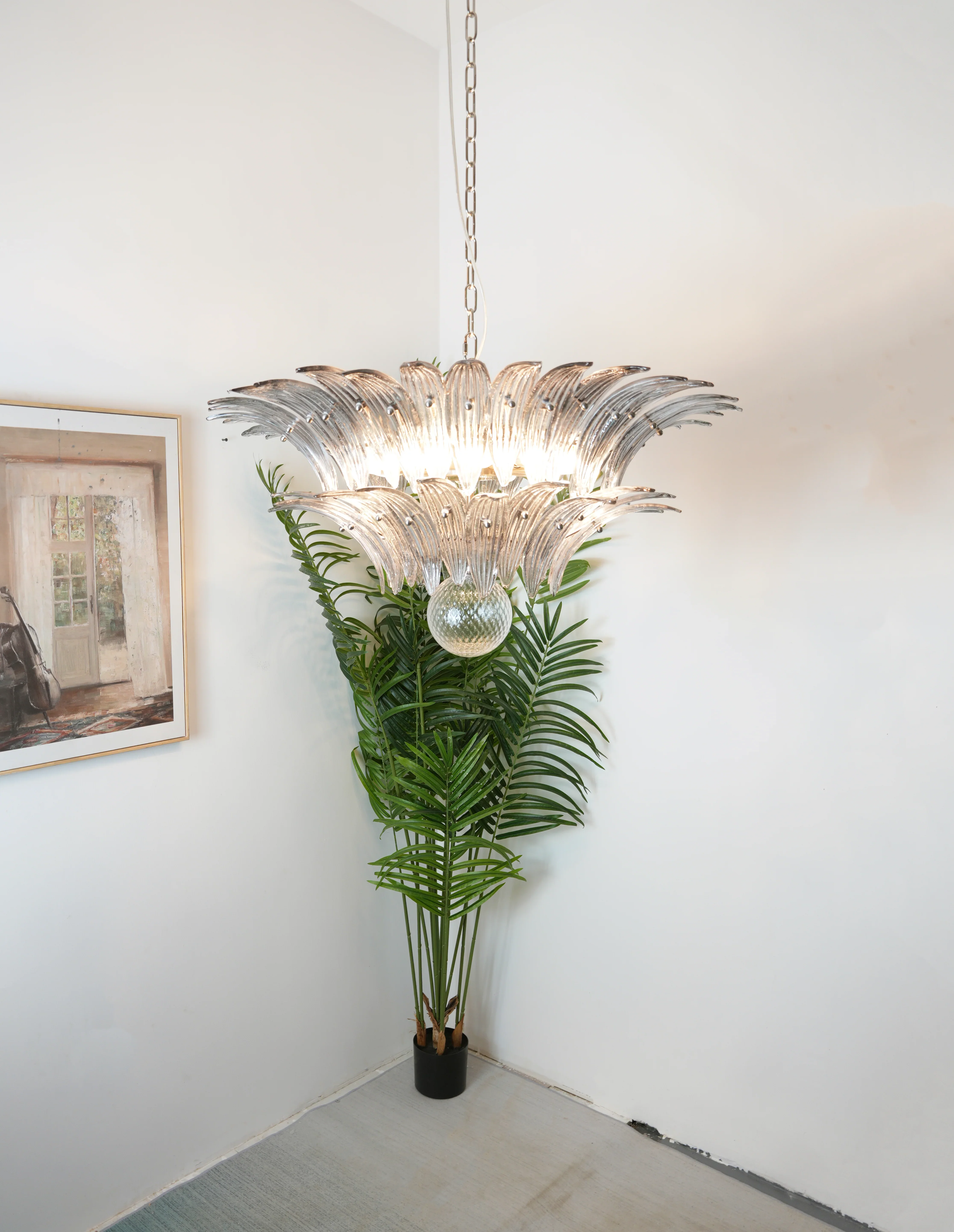 Murano Palmette Smoked Chandelier - Image 4