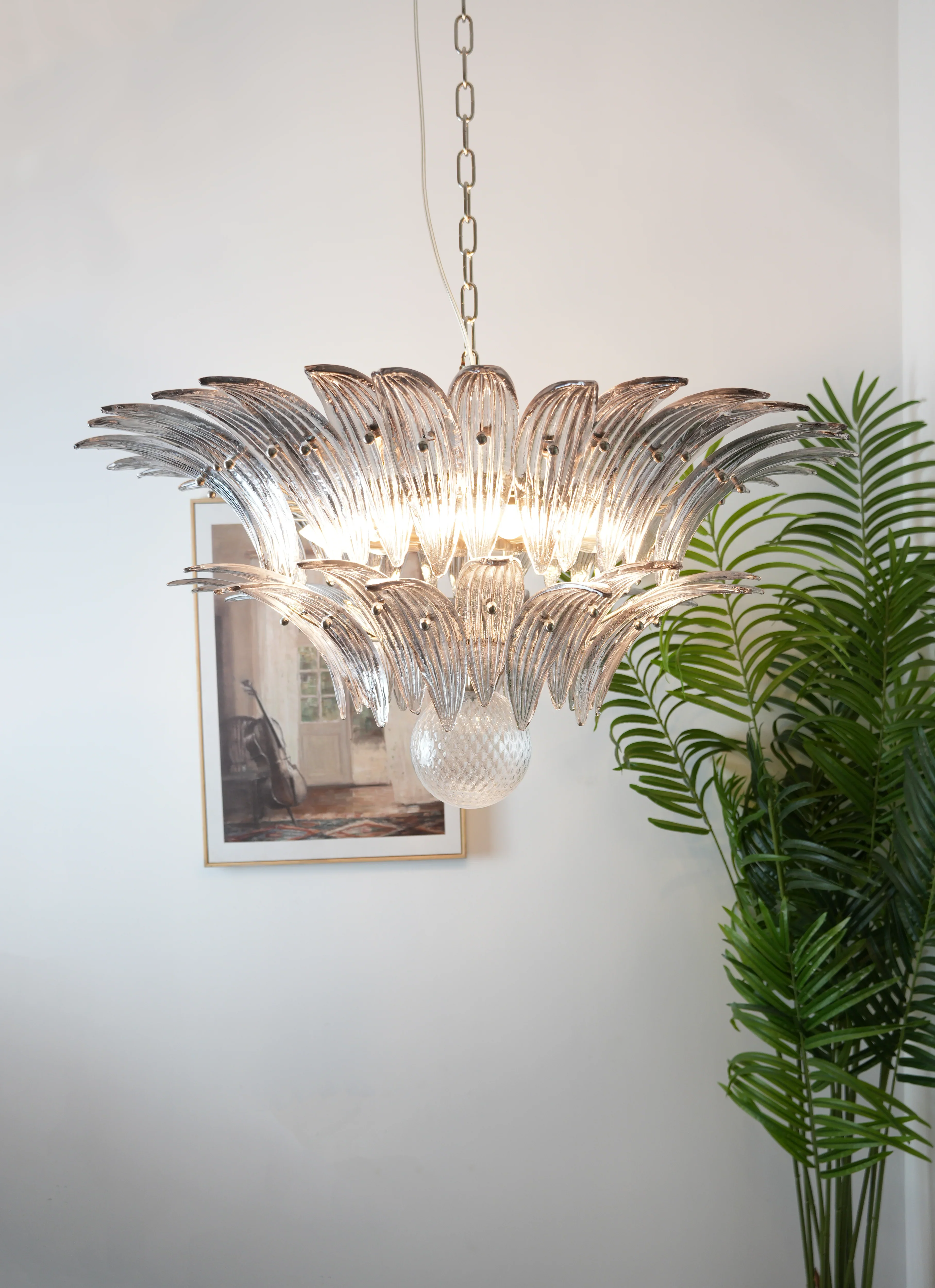 Murano Palmette Smoked Chandelier - Image 5