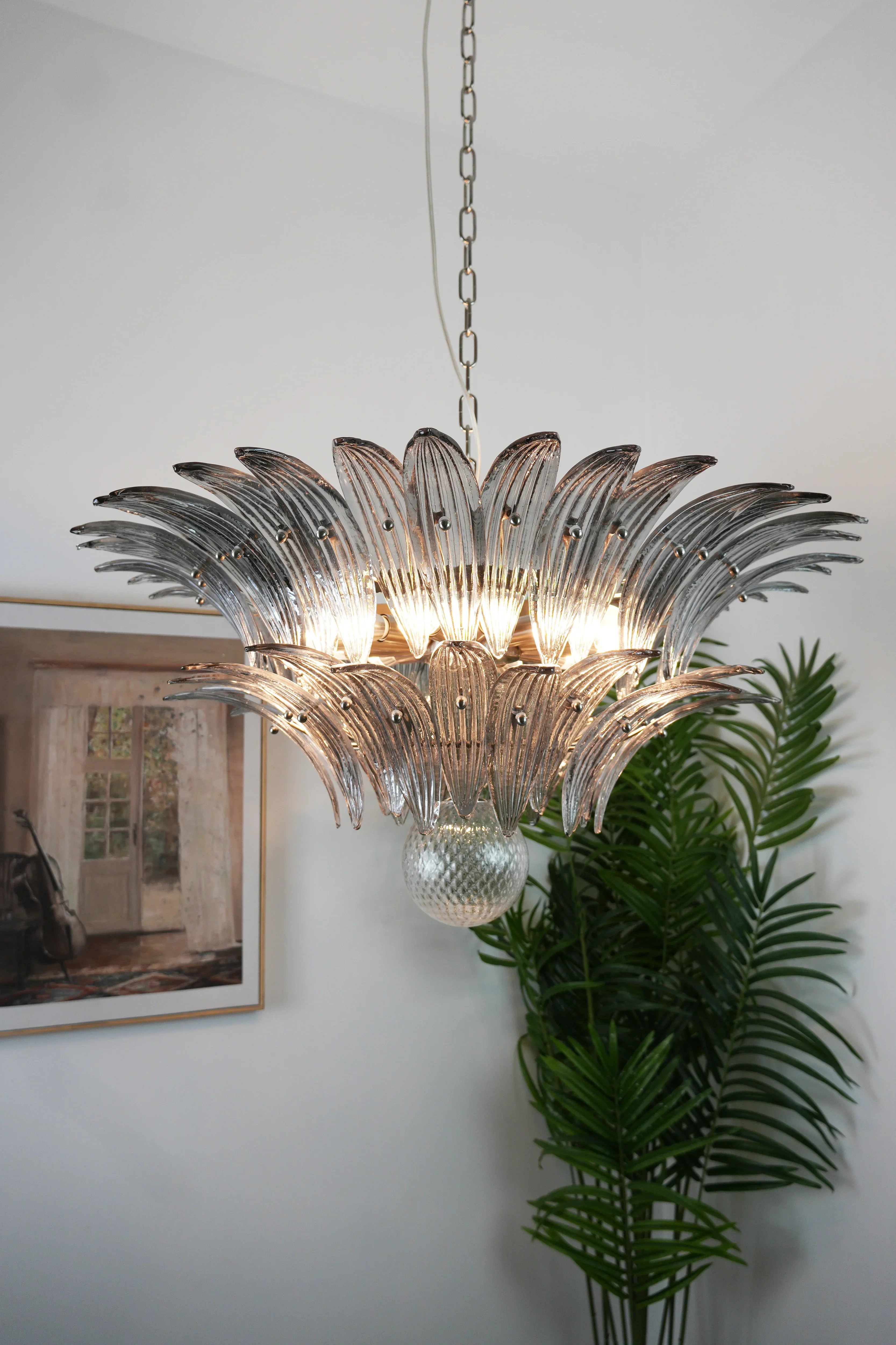 Murano Palmette Smoked Chandelier - Image 6