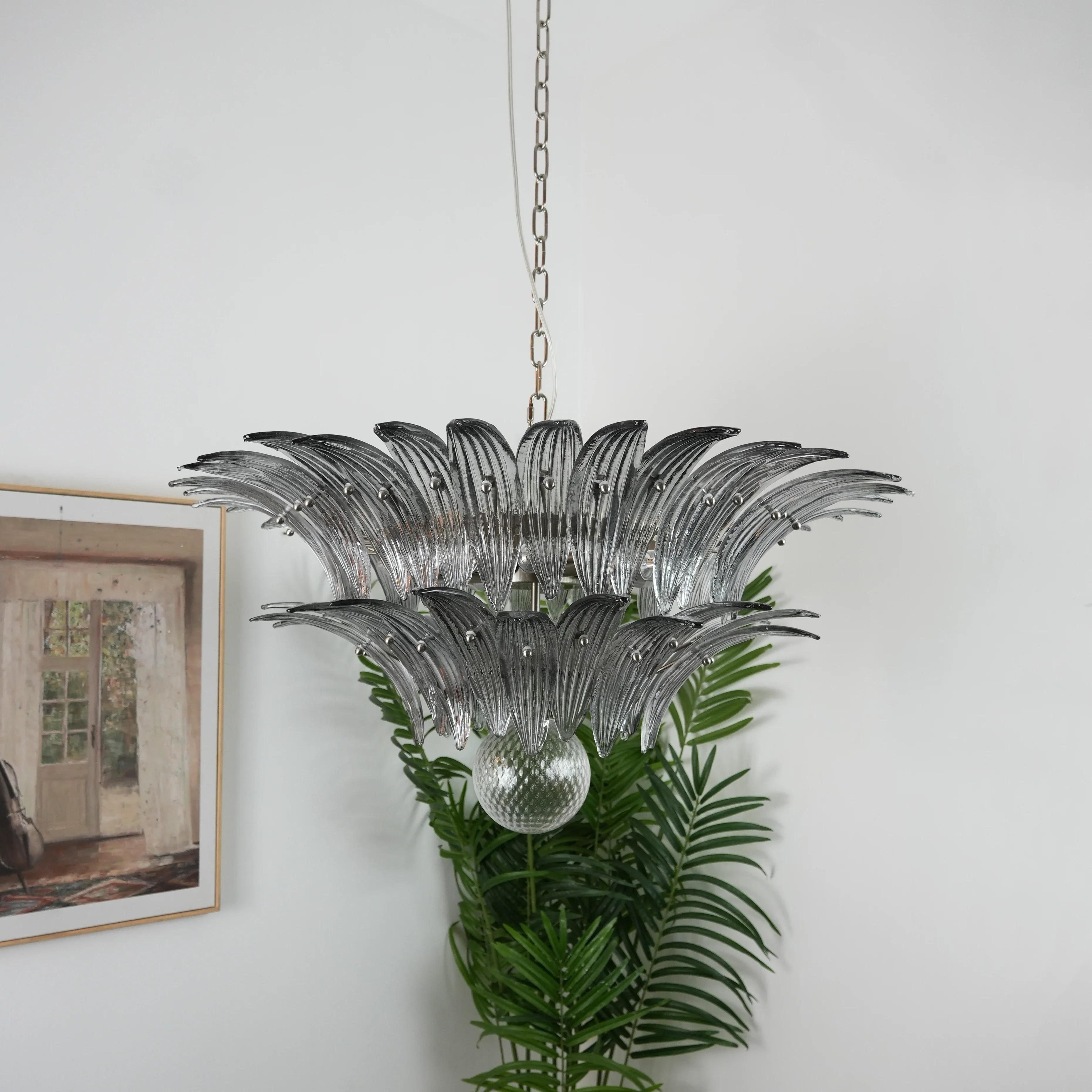 Murano Palmette Smoked Chandelier - Image 7