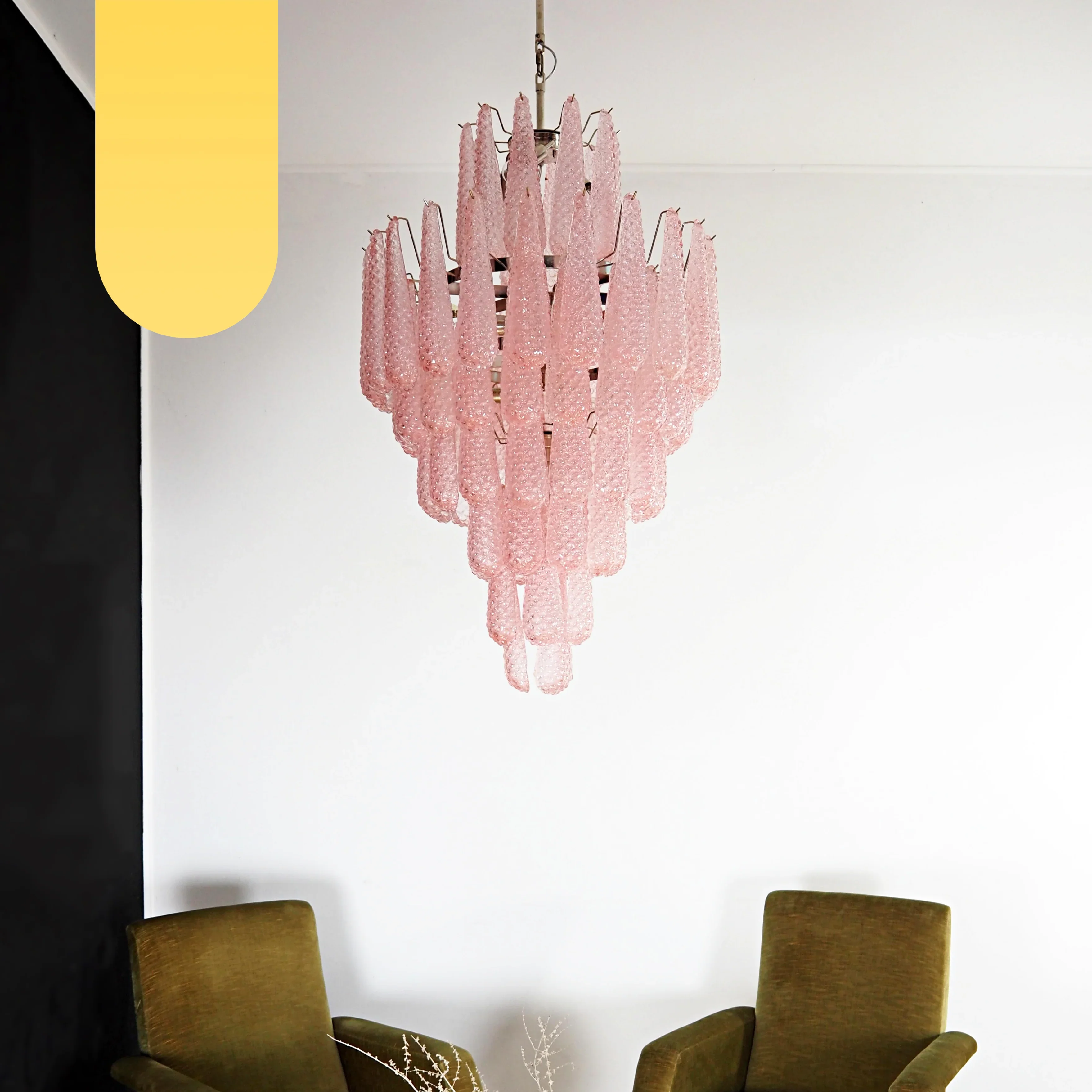 Murano Pink Petals Glass Chandelier - Image 16