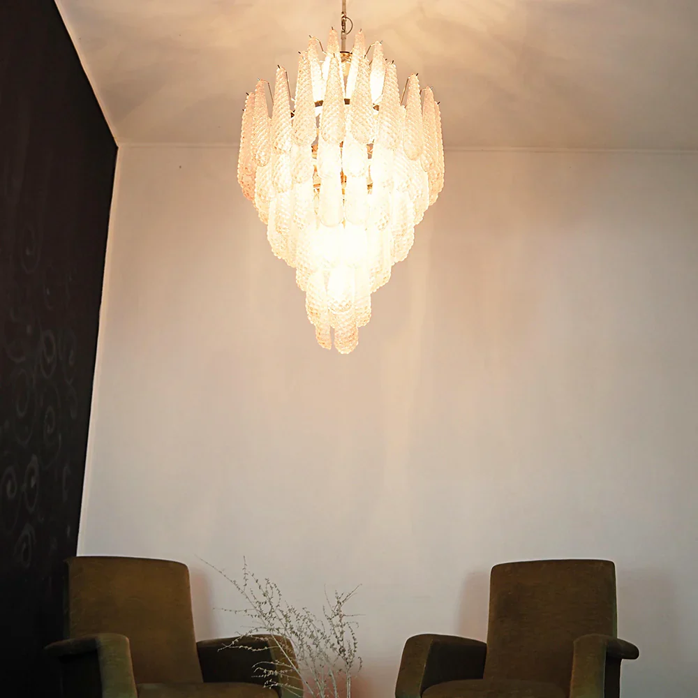 Murano Pink Petals Glass Chandelier - Image 2