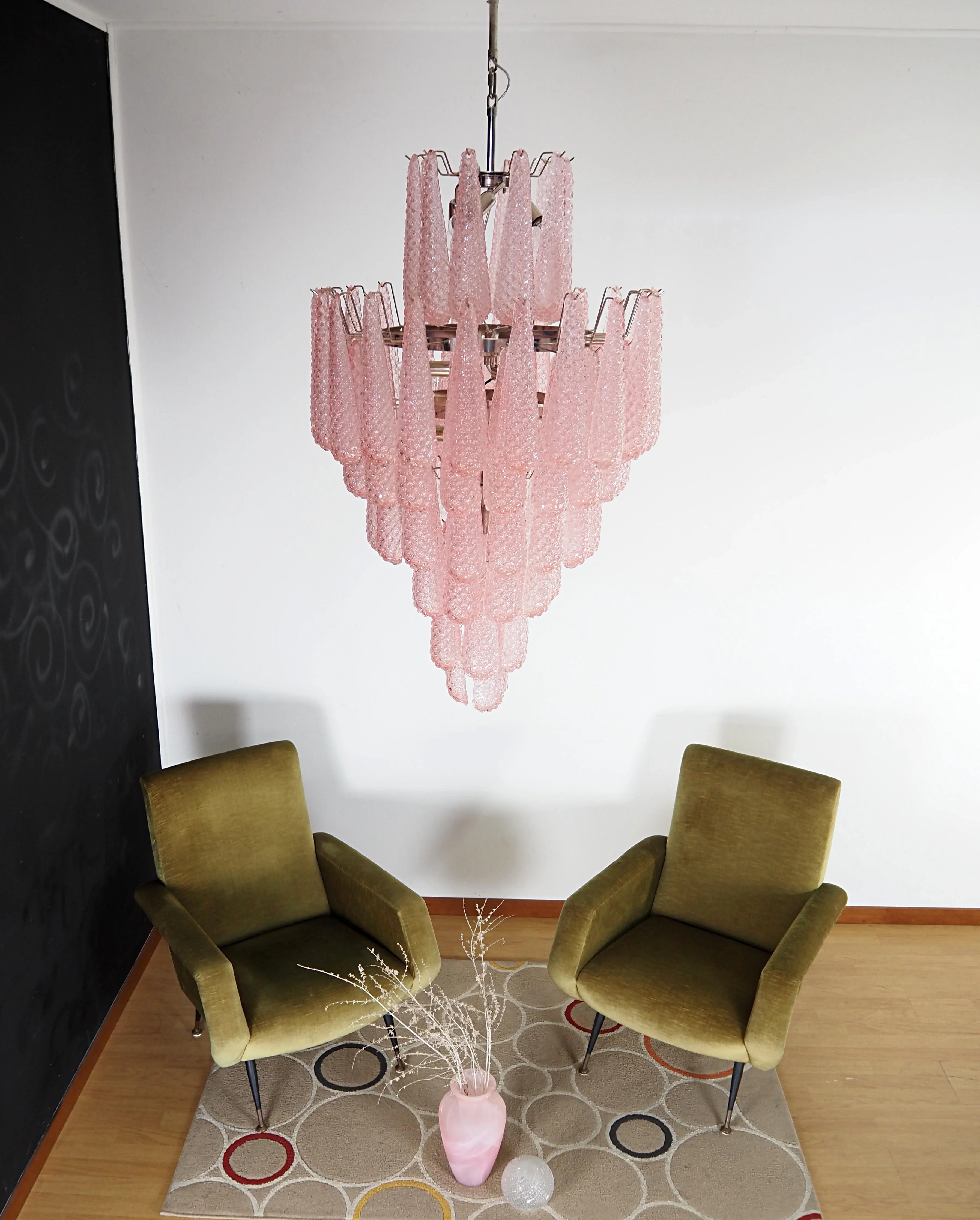 Murano Pink Petals Glass Chandelier - Image 4