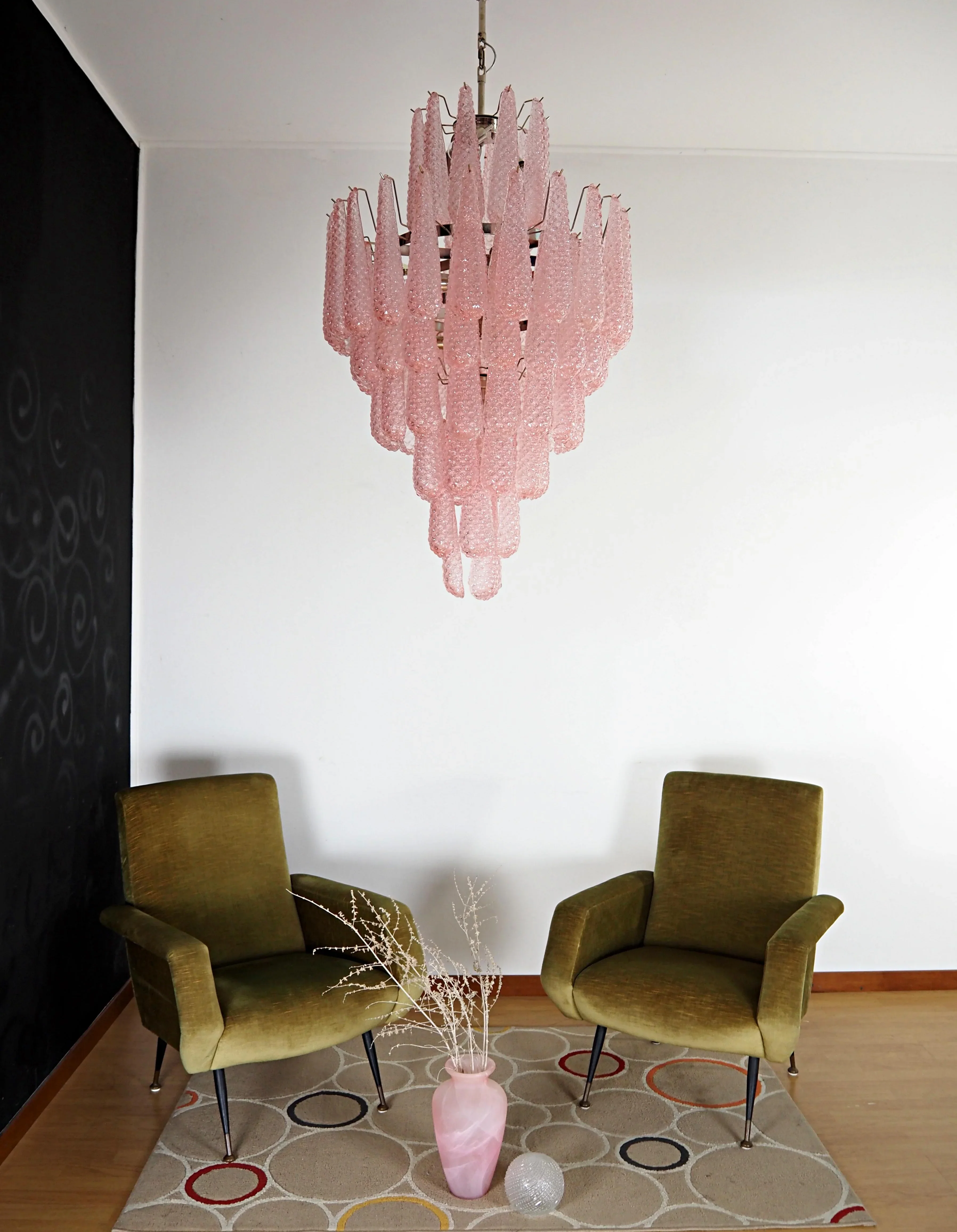 Murano Pink Petals Glass Chandelier - Image 5