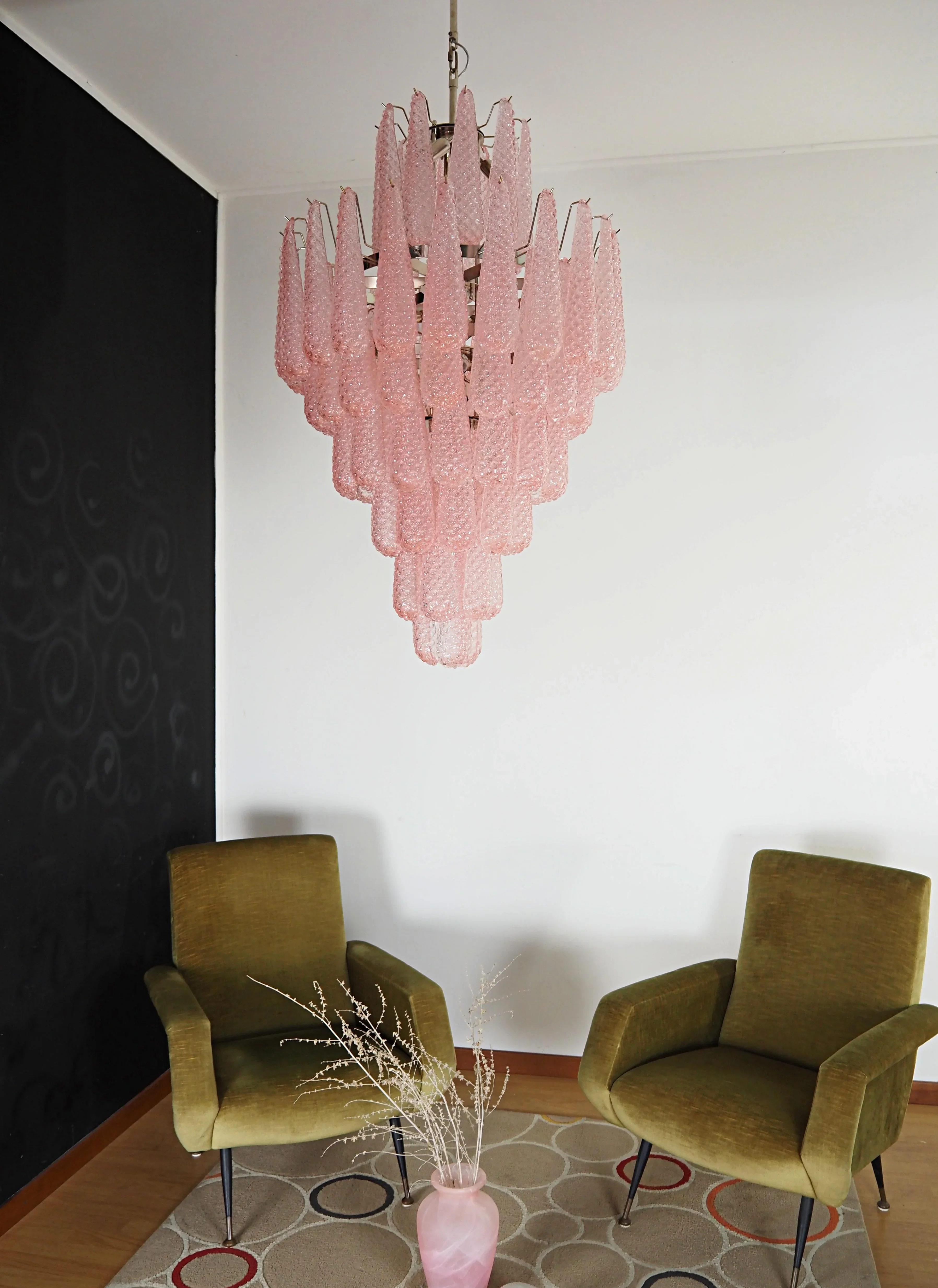 Murano Pink Petals Glass Chandelier - Image 6