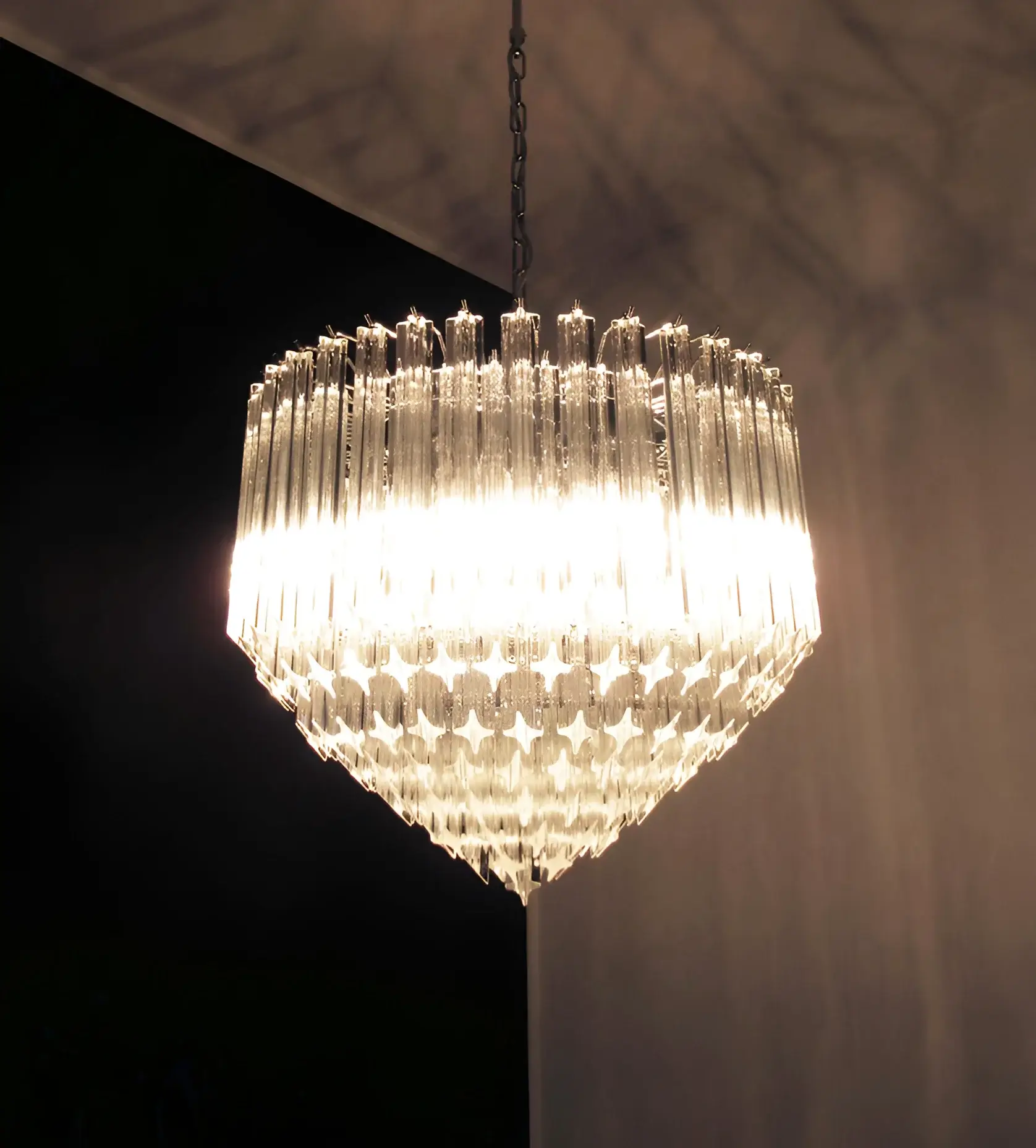 Murano Quadriedri Prisms Transparent Chandelier - Image 7