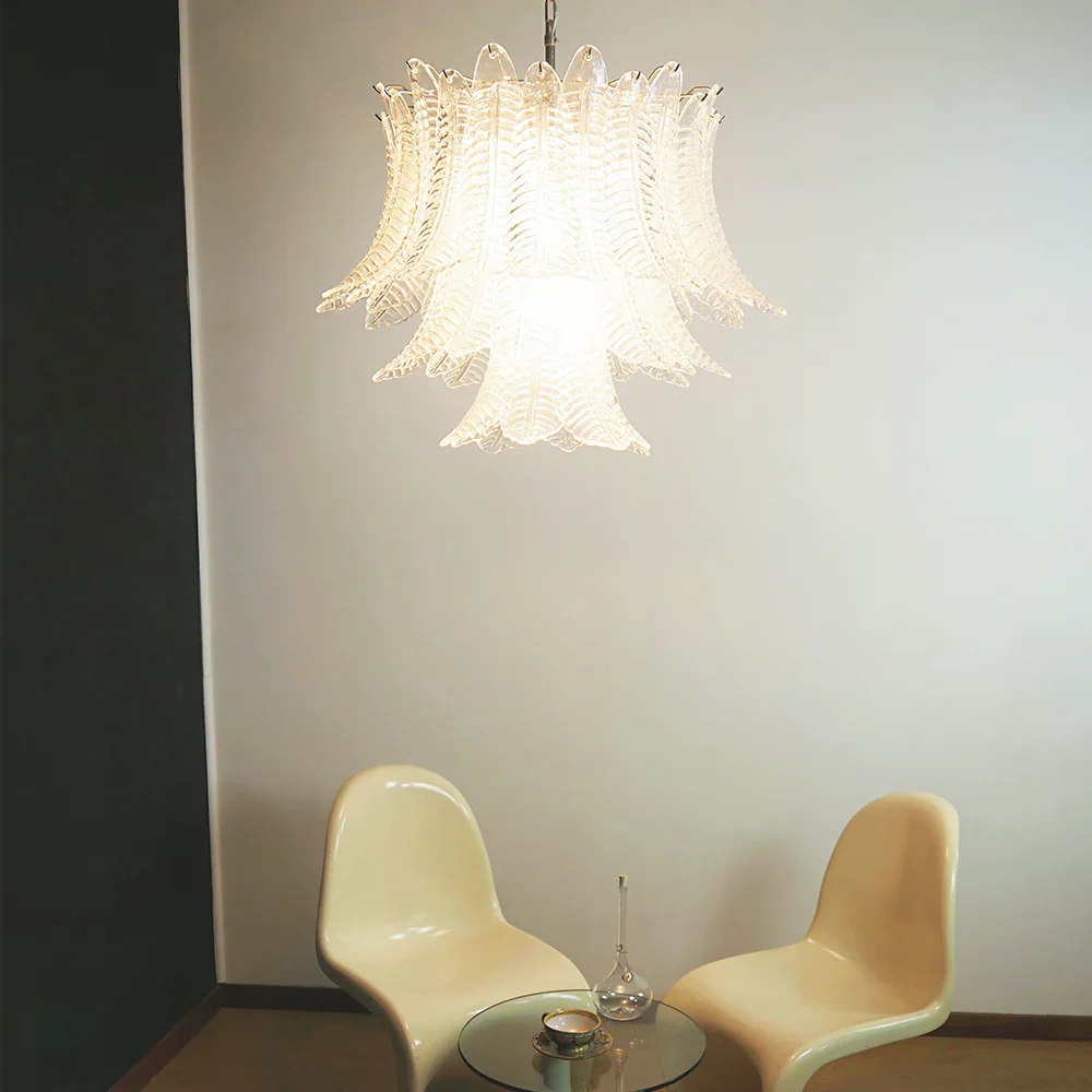 Murano Transparent Ferns Glass Chandelier - Image 2