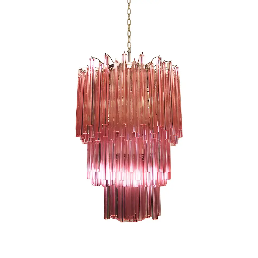 Murano Triedri Prisms Pink Chandelier - Image 20