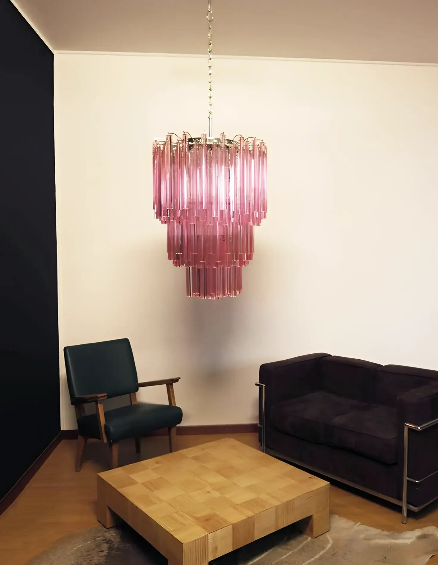 Murano Triedri Prisms Pink Chandelier - Image 3