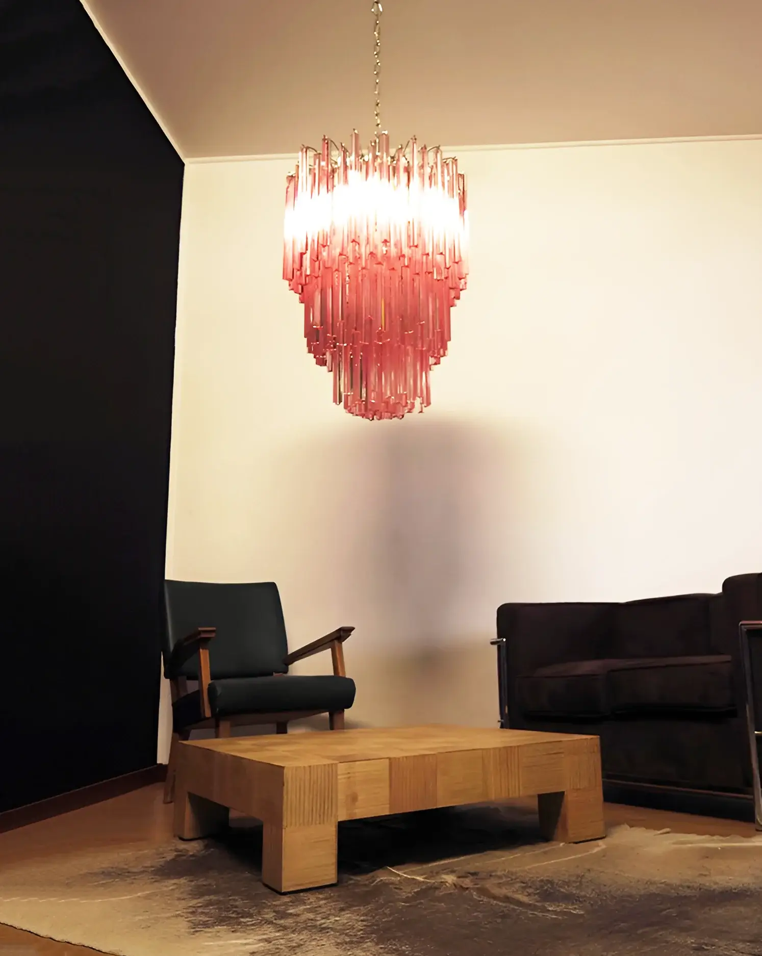 Murano Triedri Prisms Pink Chandelier - Image 5