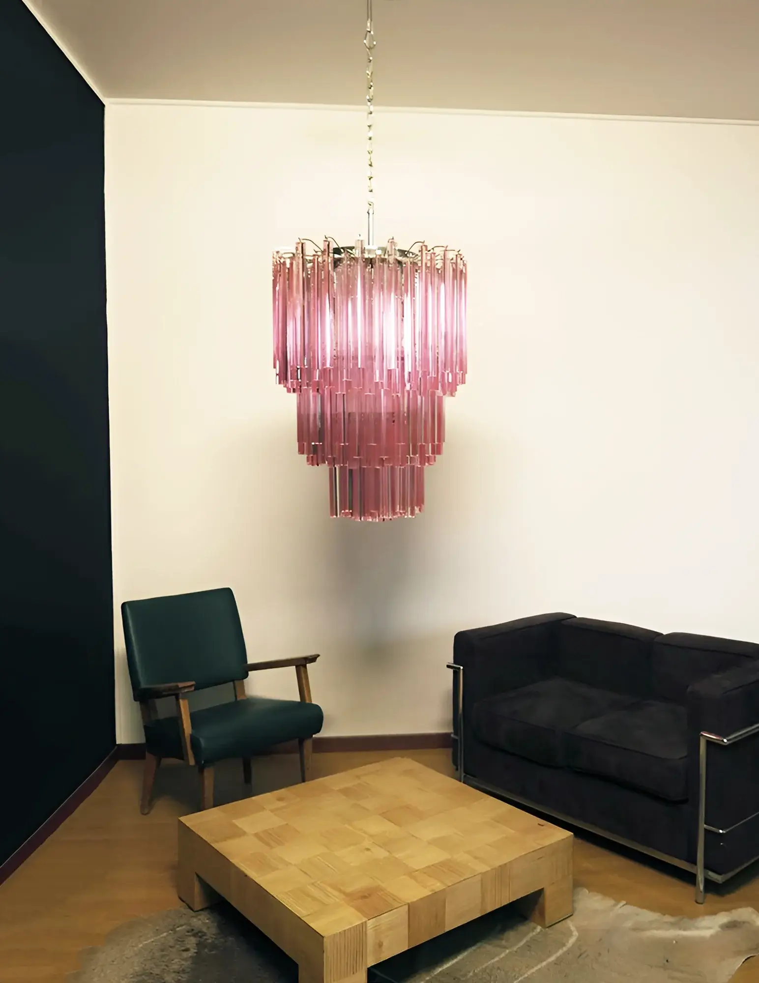 Murano Triedri Prisms Pink Chandelier - Image 6