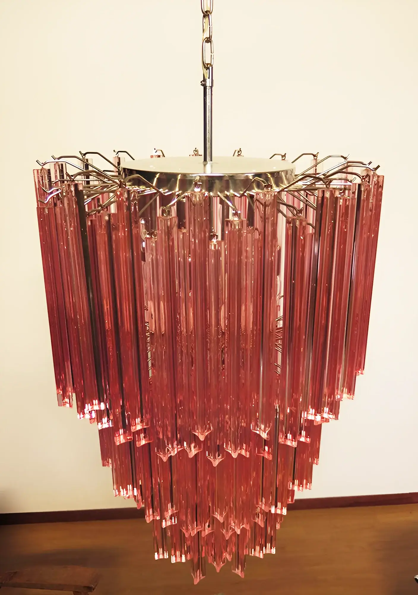 Murano Triedri Prisms Pink Chandelier - Image 7