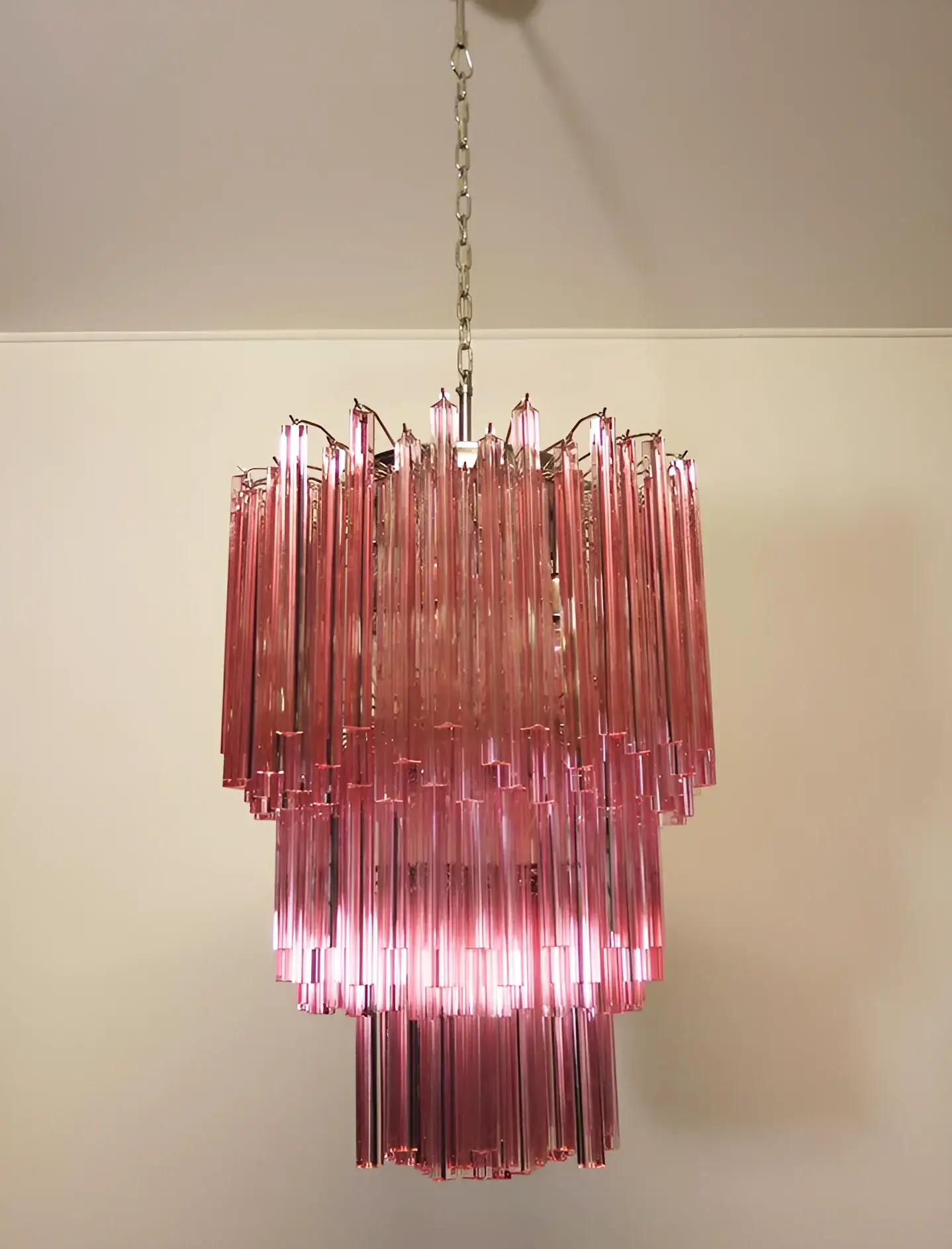 Murano Triedri Prisms Pink Chandelier - Image 8