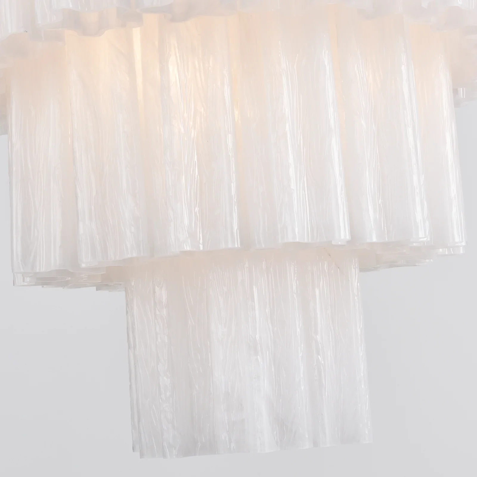 Murano White Glass Tubes Chandelier - Image 17