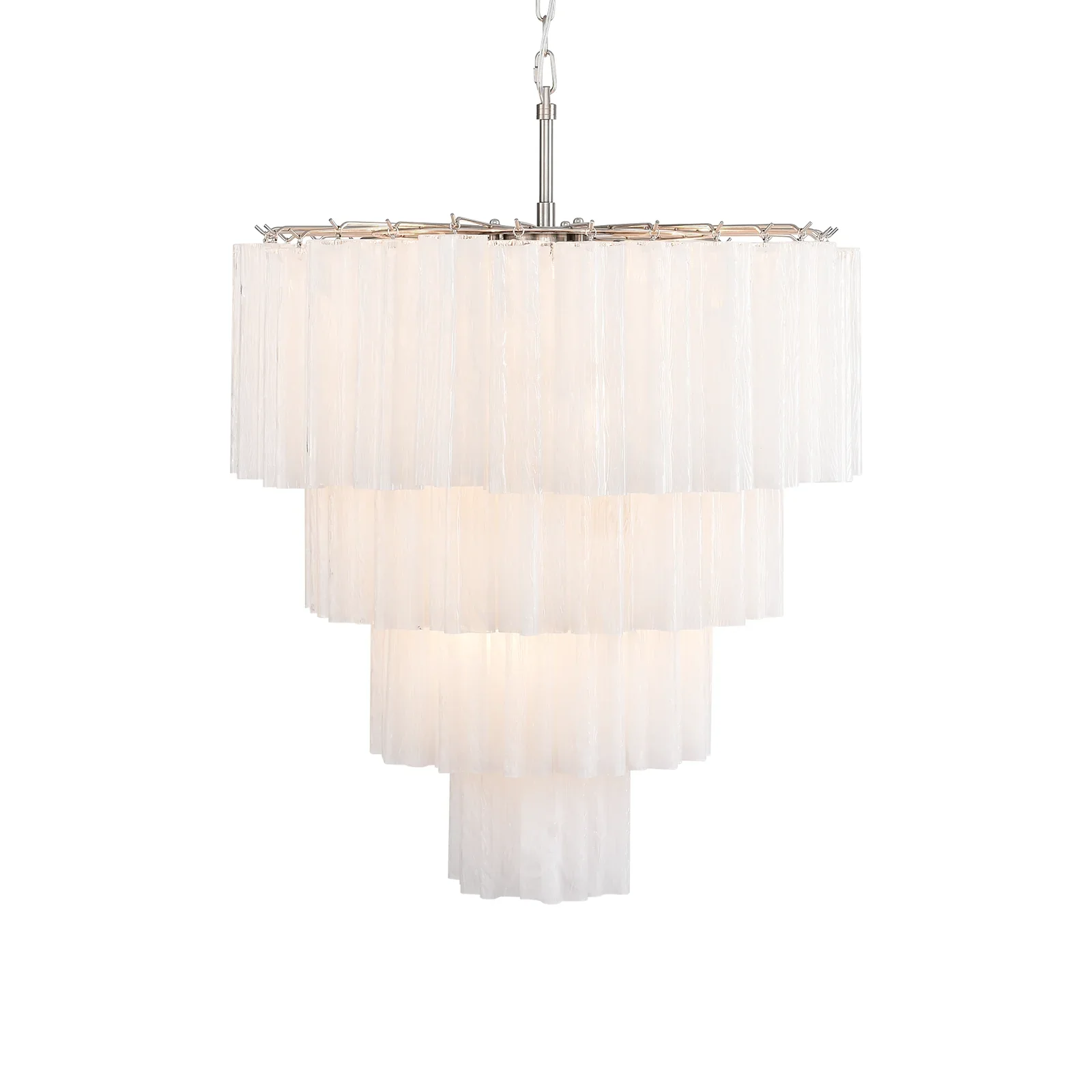 Murano White Glass Tubes Chandelier - Image 21