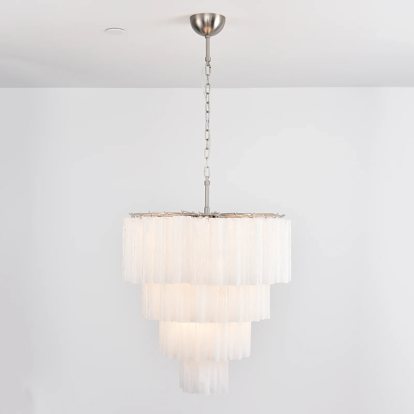 Murano White Glass Tubes Chandelier - Image 7