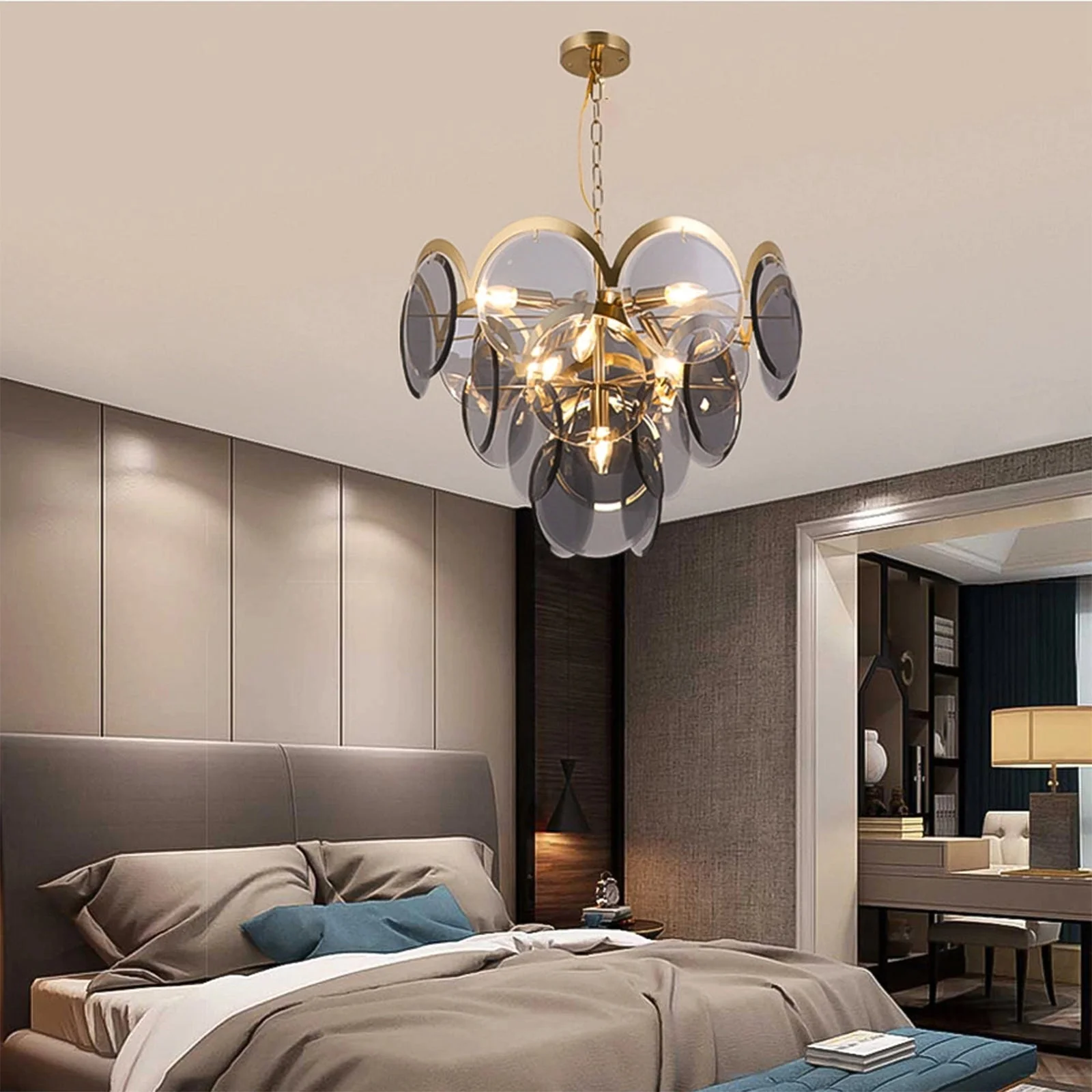 Murano Wrought Iron Glass Chandelier - Image 10