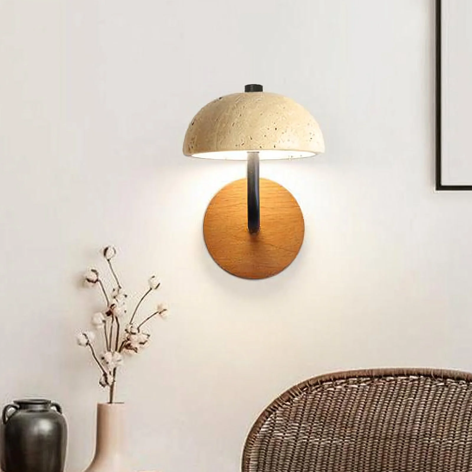 Mushroom Natural Stone Wall Lamp - Image 3