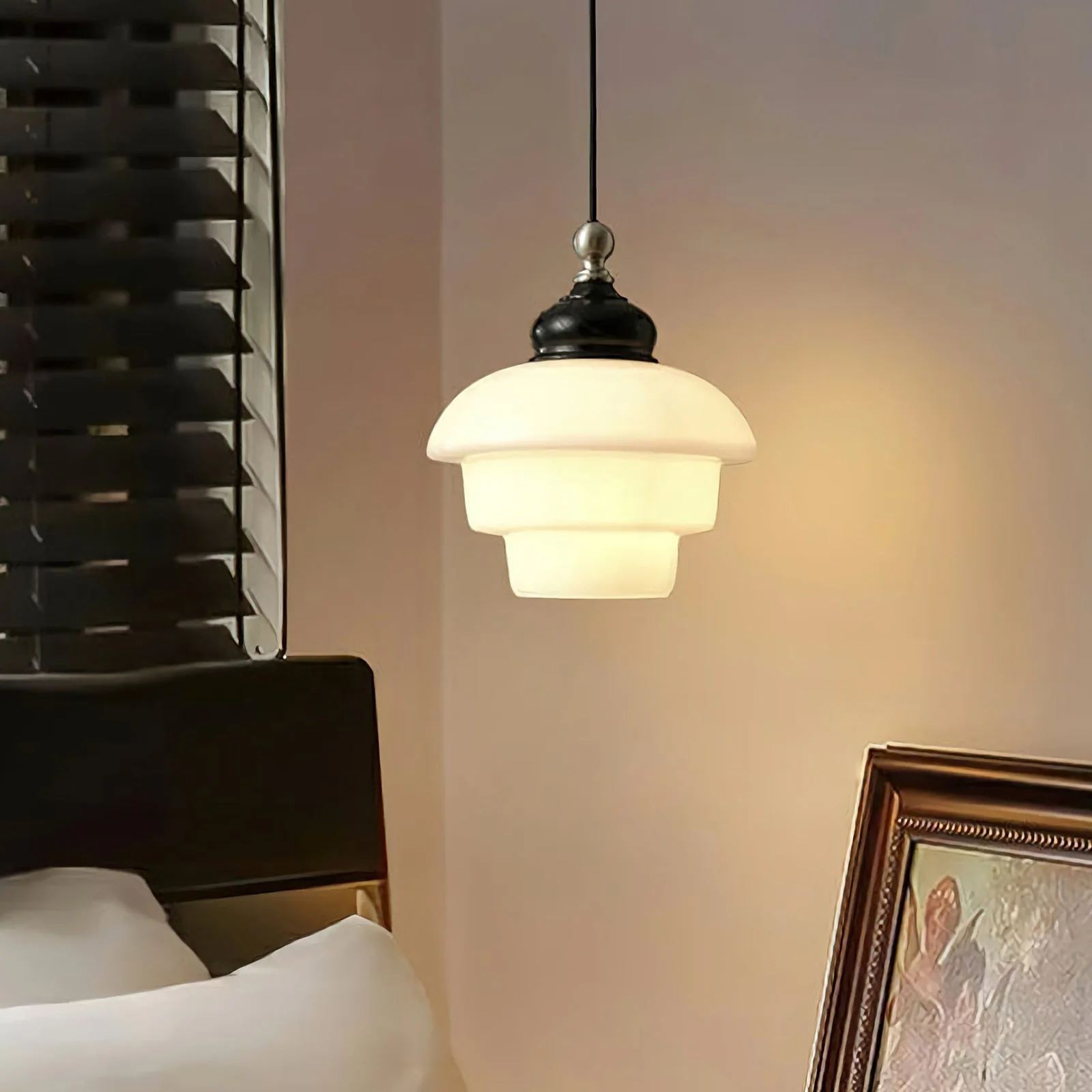 Nordic Cream White Glass Pendant Lights - Image 3