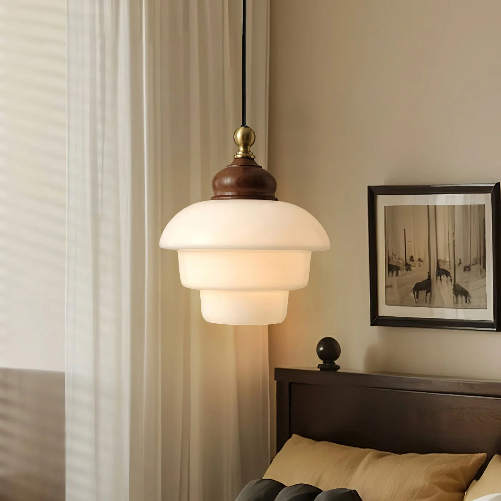 Nordic Cream White Glass Pendant Lights - Image 4