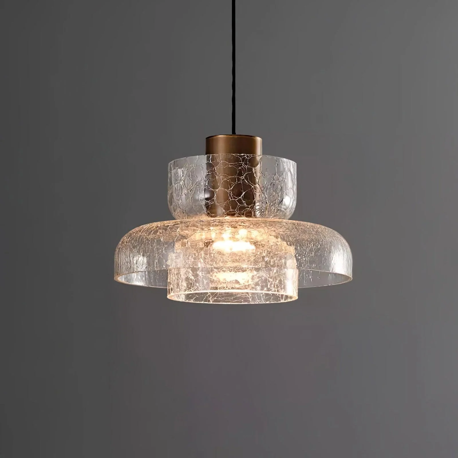 Nordic Gold Crackle Glass Pendant Light - Image 14