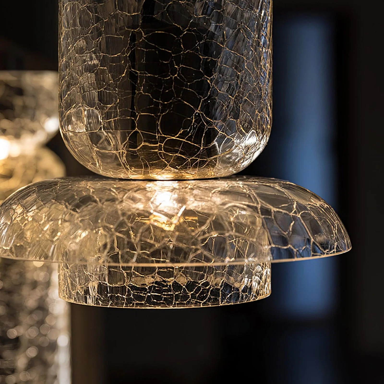 Nordic Gold Crackle Glass Pendant Light - Image 19