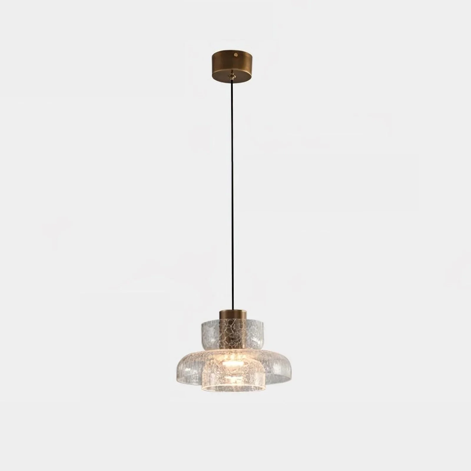 Nordic Gold Crackle Glass Pendant Light - Image 7