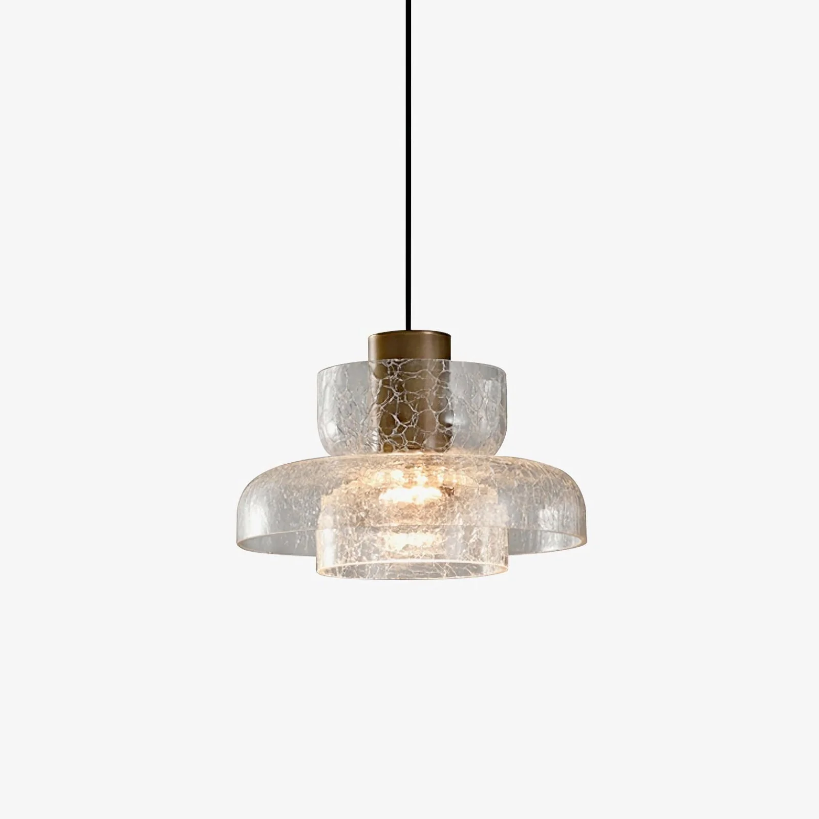 Nordic Gold Crackle Glass Pendant Light - Image 9